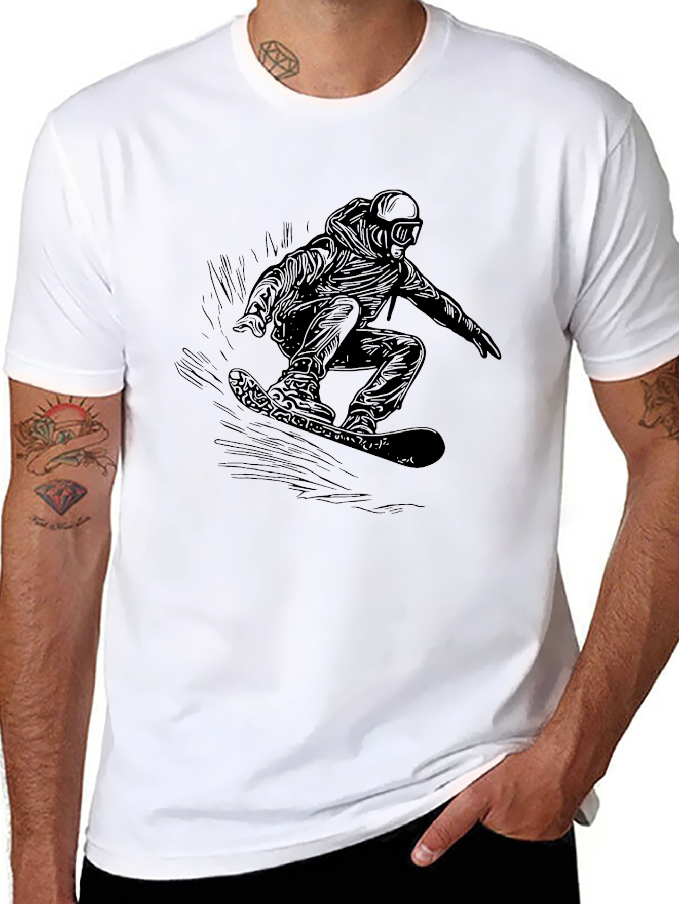 Black Snowboarder Graphic Tee