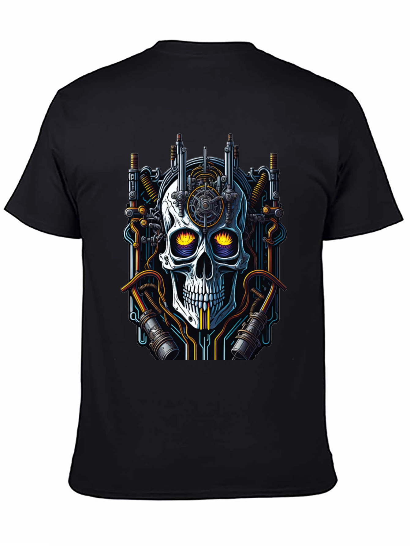 Cyberpunk Skull Graphic Tee - Unique Techwear Style