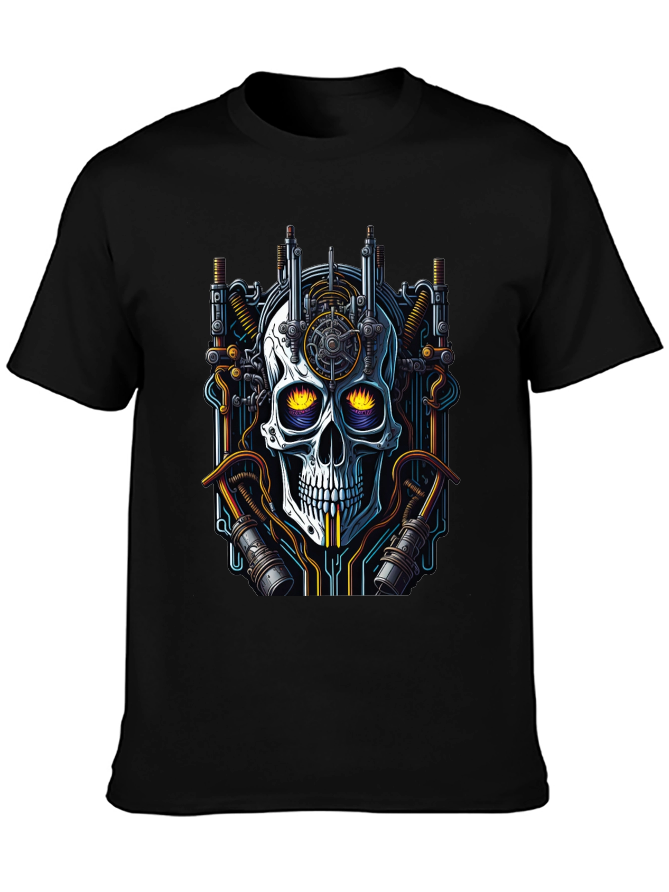 Cyberpunk Skull Graphic Tee - Unique Techwear Style