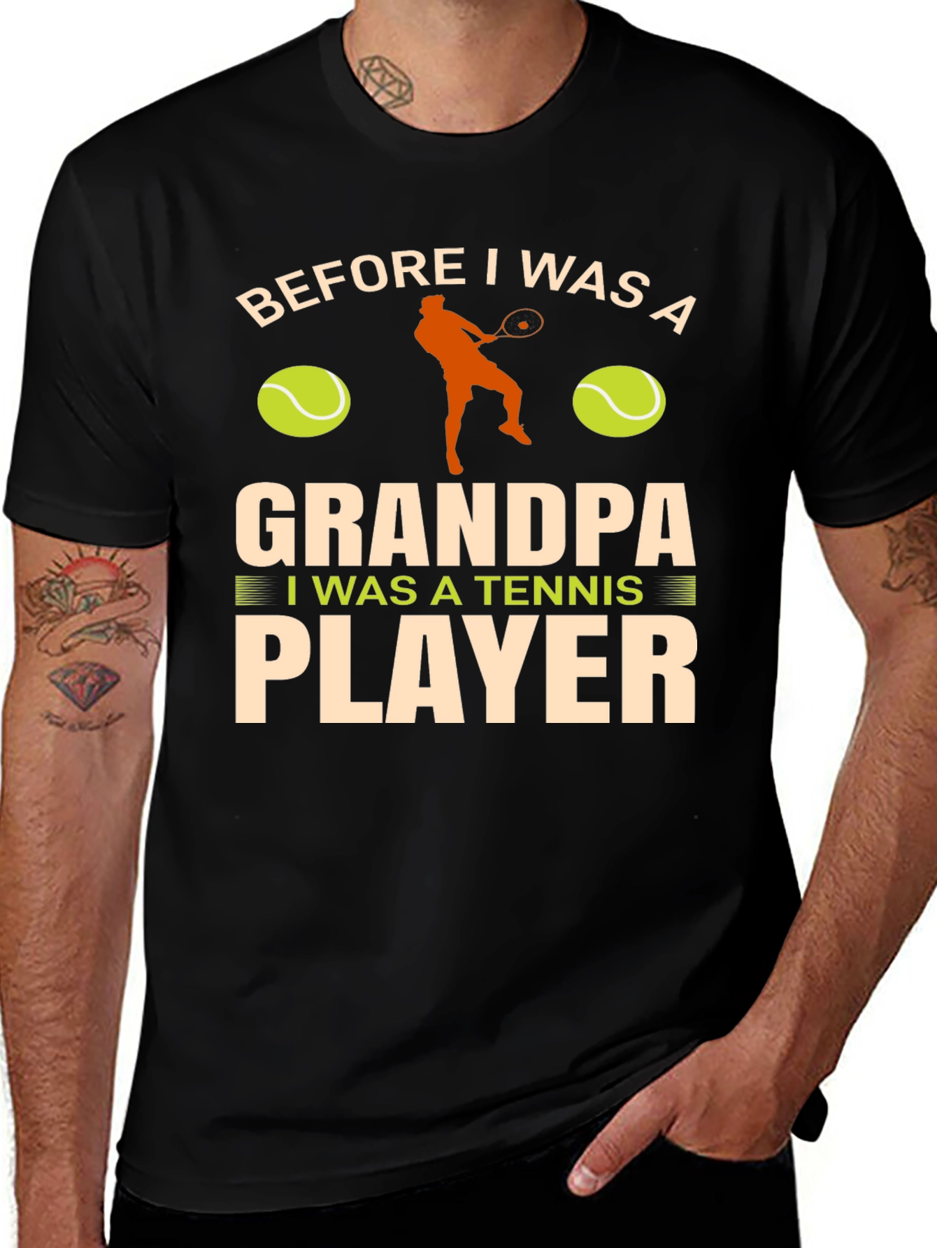 Grandpa Tennis Player T-Shirt