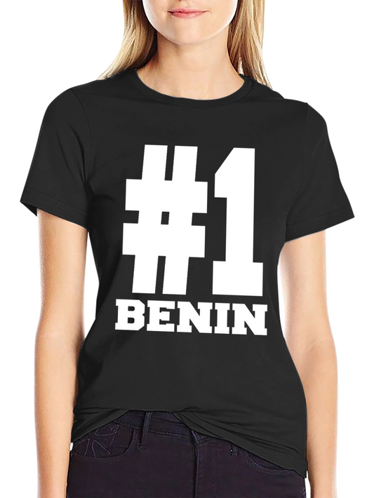 #1 Benin T-Shirt - Black Bold Graphic Tee