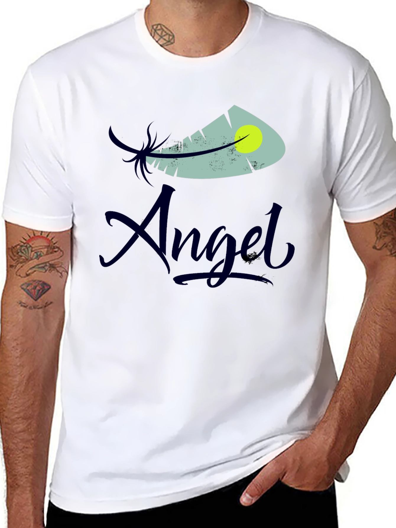 Feather Angel Graphic Tee - Stylish Unisex T-Shirt