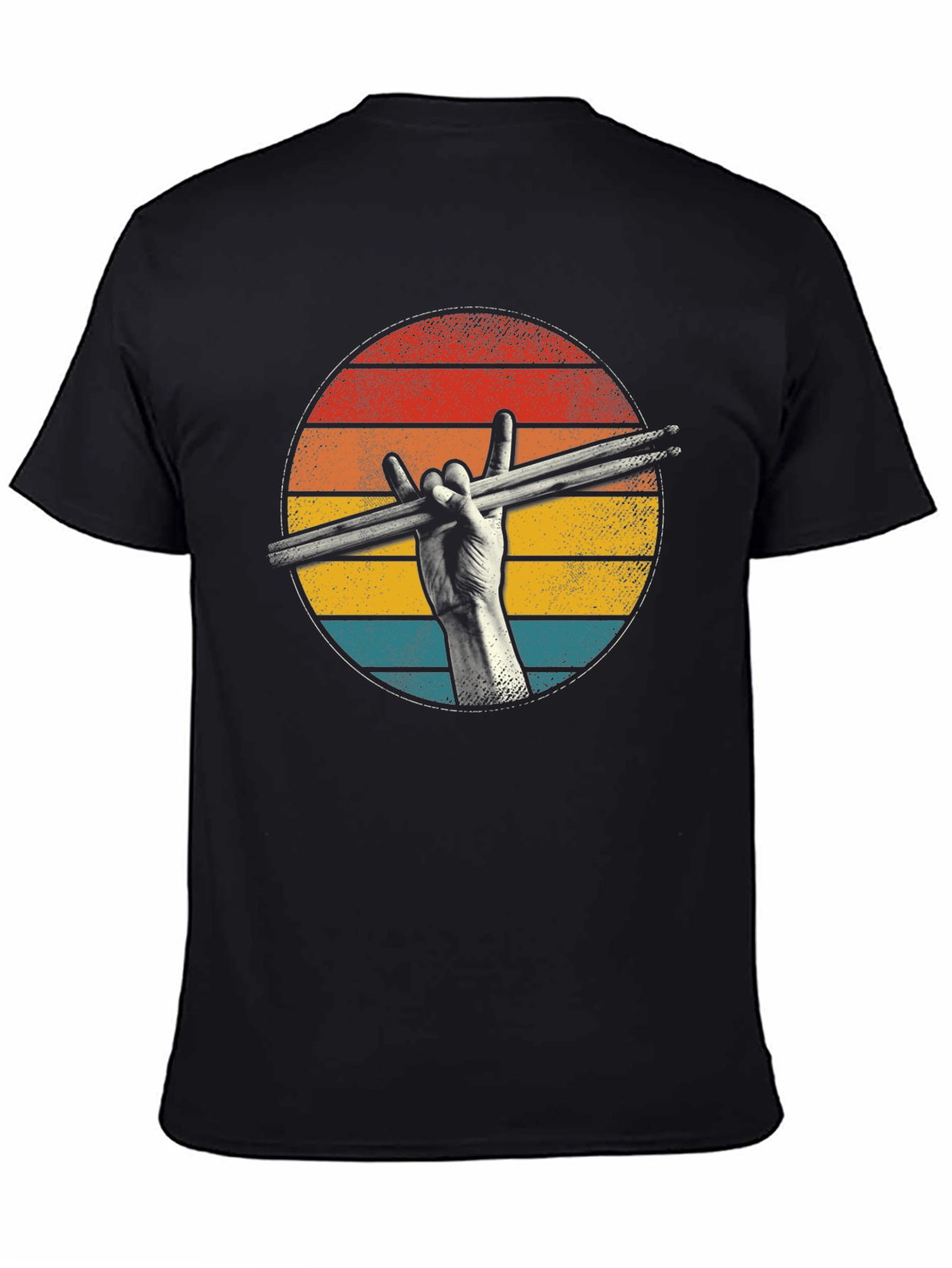 Retro Drummer Graphic Tee - Rock On