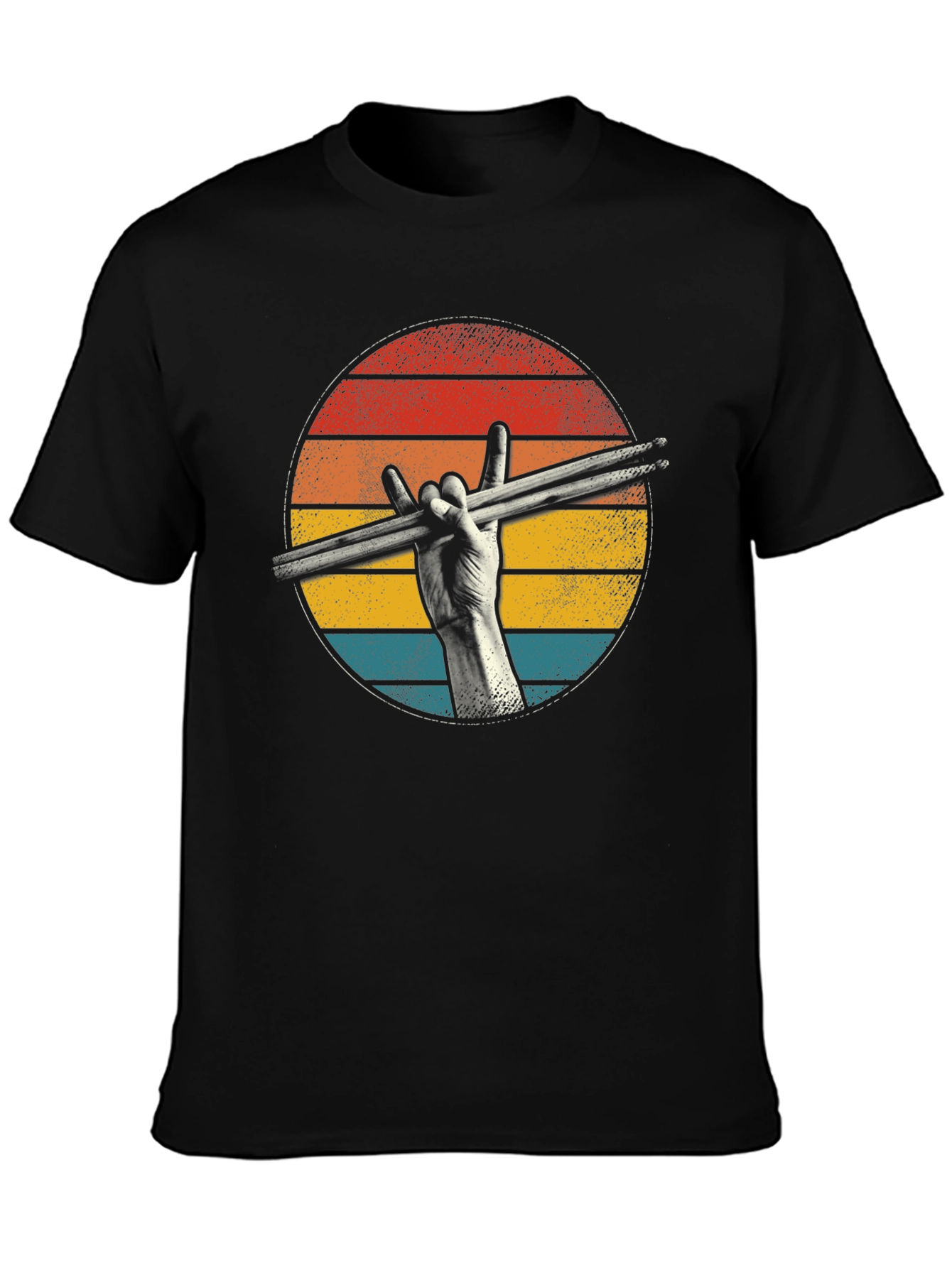 Retro Drummer Graphic Tee - Rock On