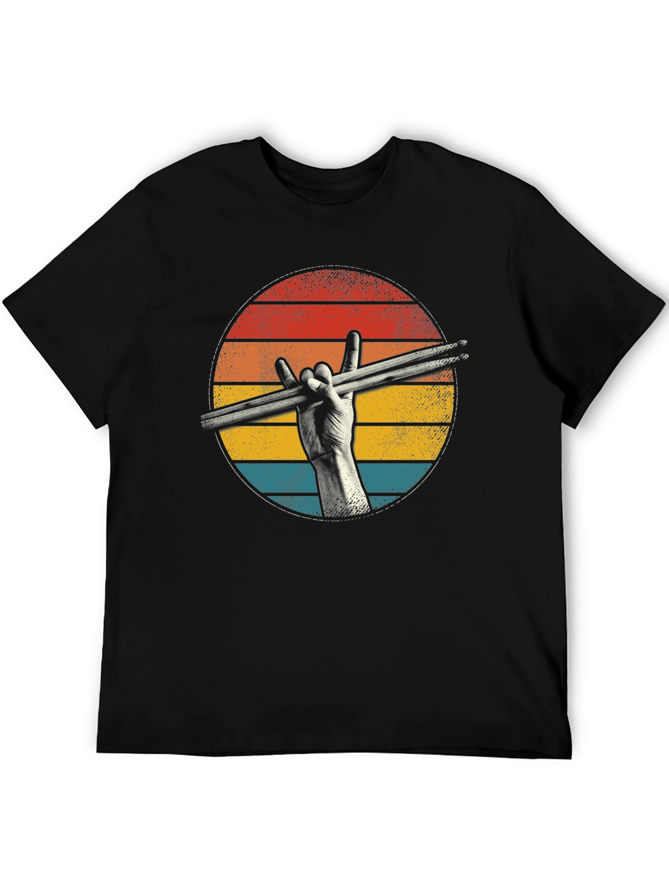Retro Drummer Graphic Tee - Rock On