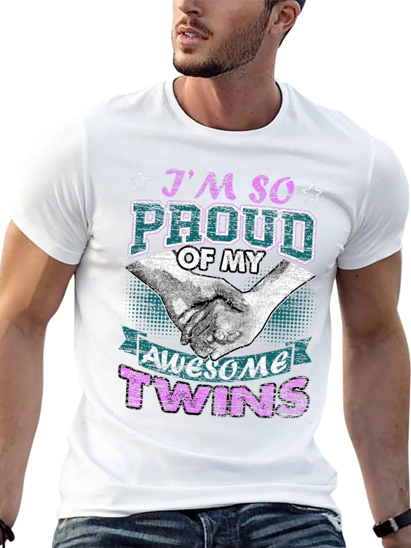 Proud Twins Parent Graphic T-Shirt