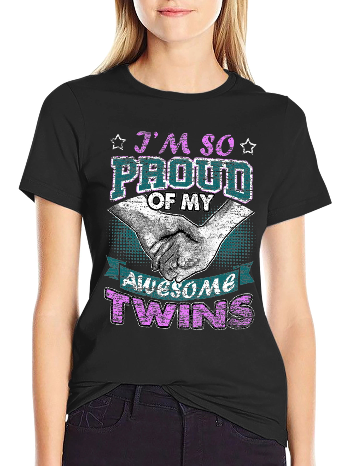 Proud Twins Parent Graphic T-Shirt