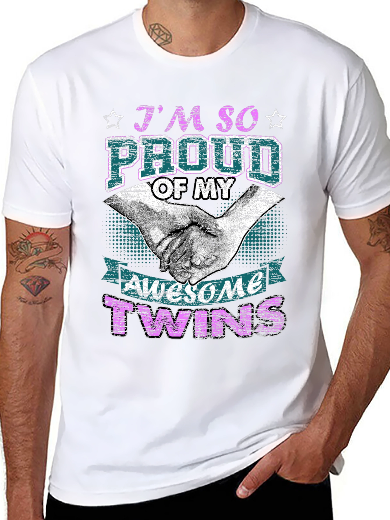 Proud Twins Parent Graphic T-Shirt