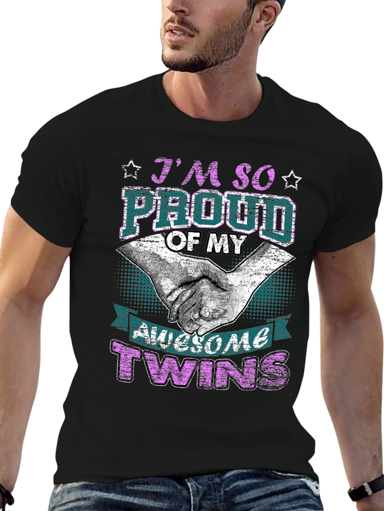 Proud Twins Parent Graphic T-Shirt
