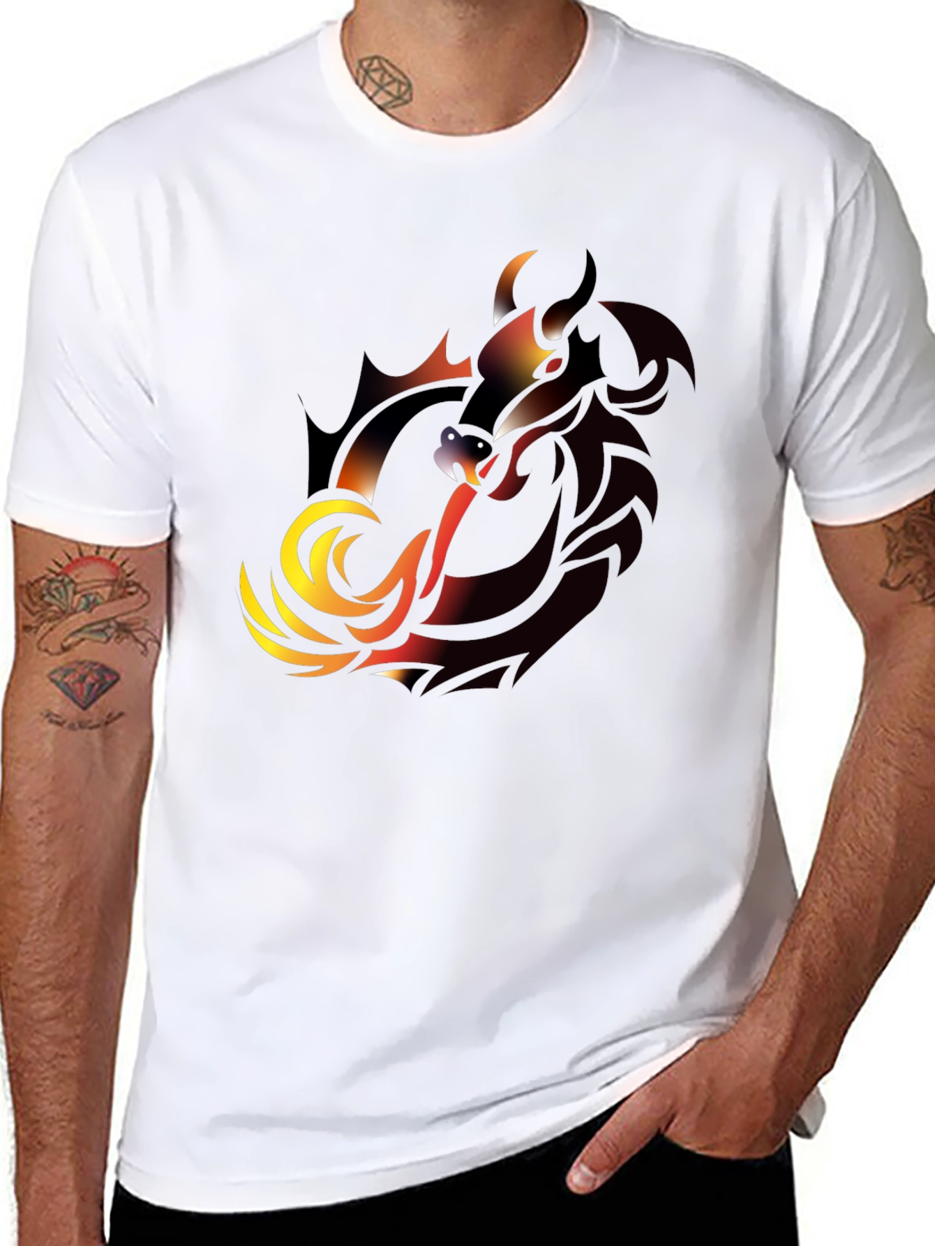Dragon Graphic T-Shirt - Black Bold Design