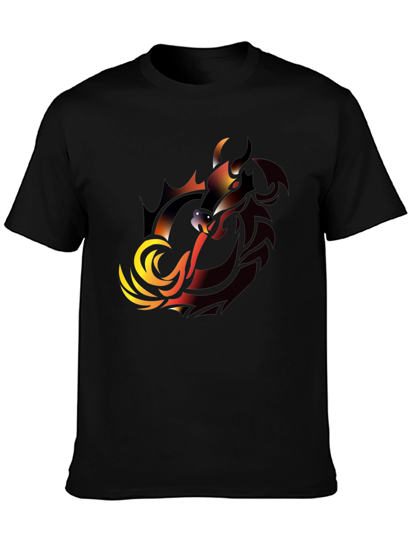 Dragon Graphic T-Shirt - Black Bold Design