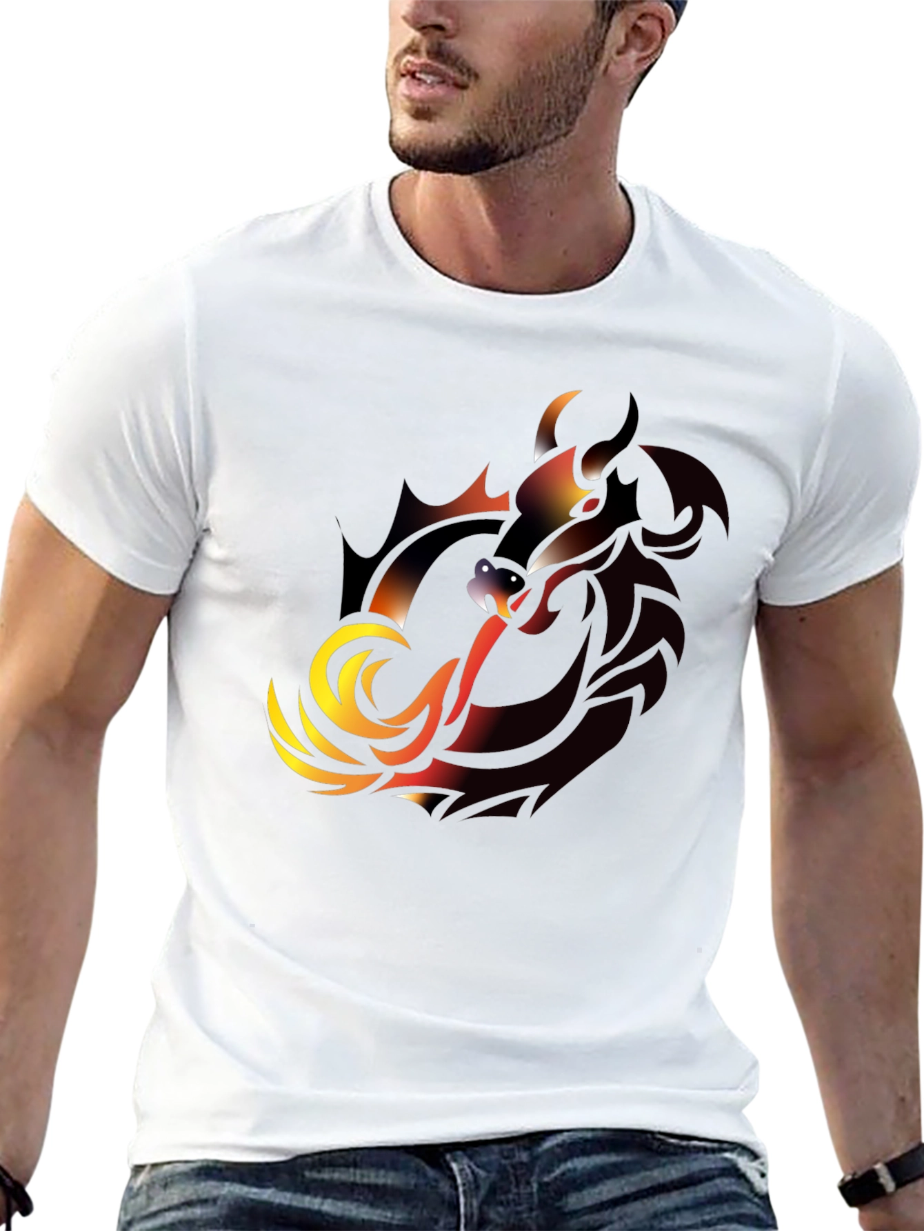 Dragon Graphic T-Shirt - Black Bold Design