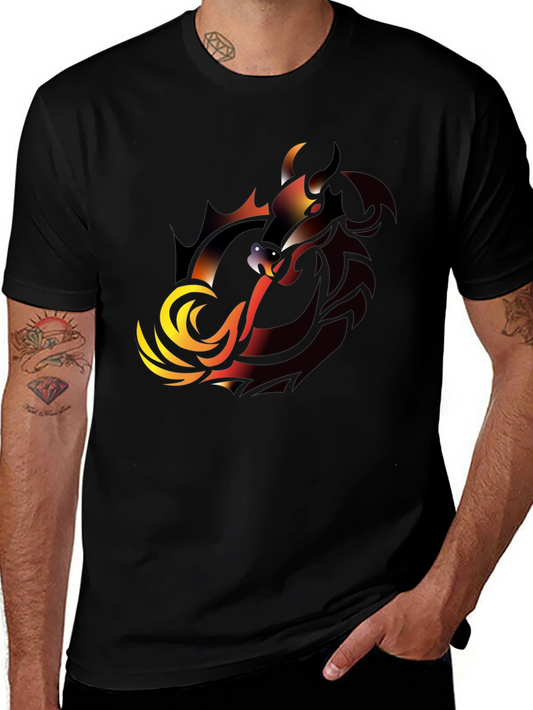 Dragon Graphic T-Shirt - Black Bold Design
