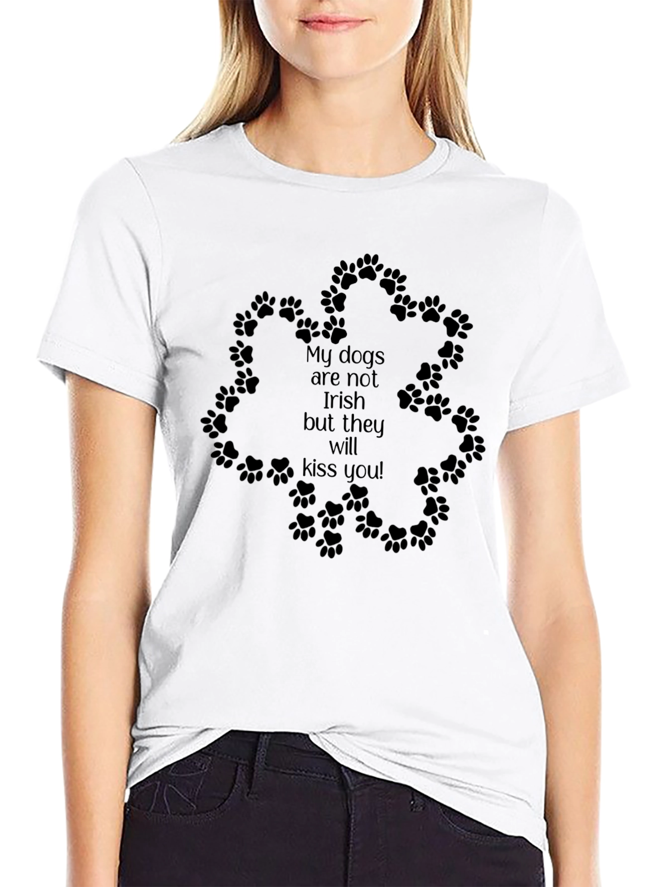 Irish Kiss Dog Paw T-Shirt - Black