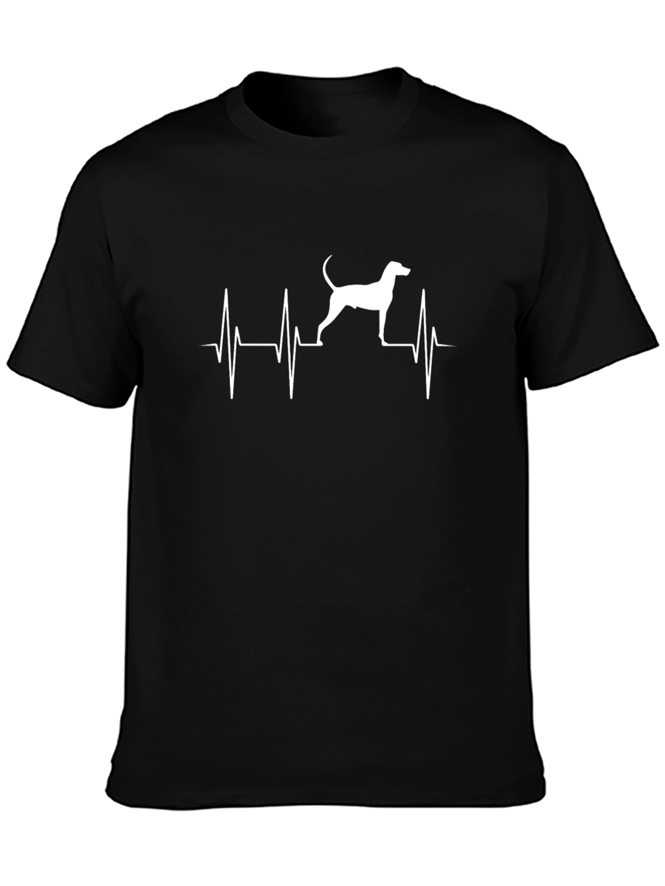 Dog Heartbeat T-Shirt - Black Cotton Tee