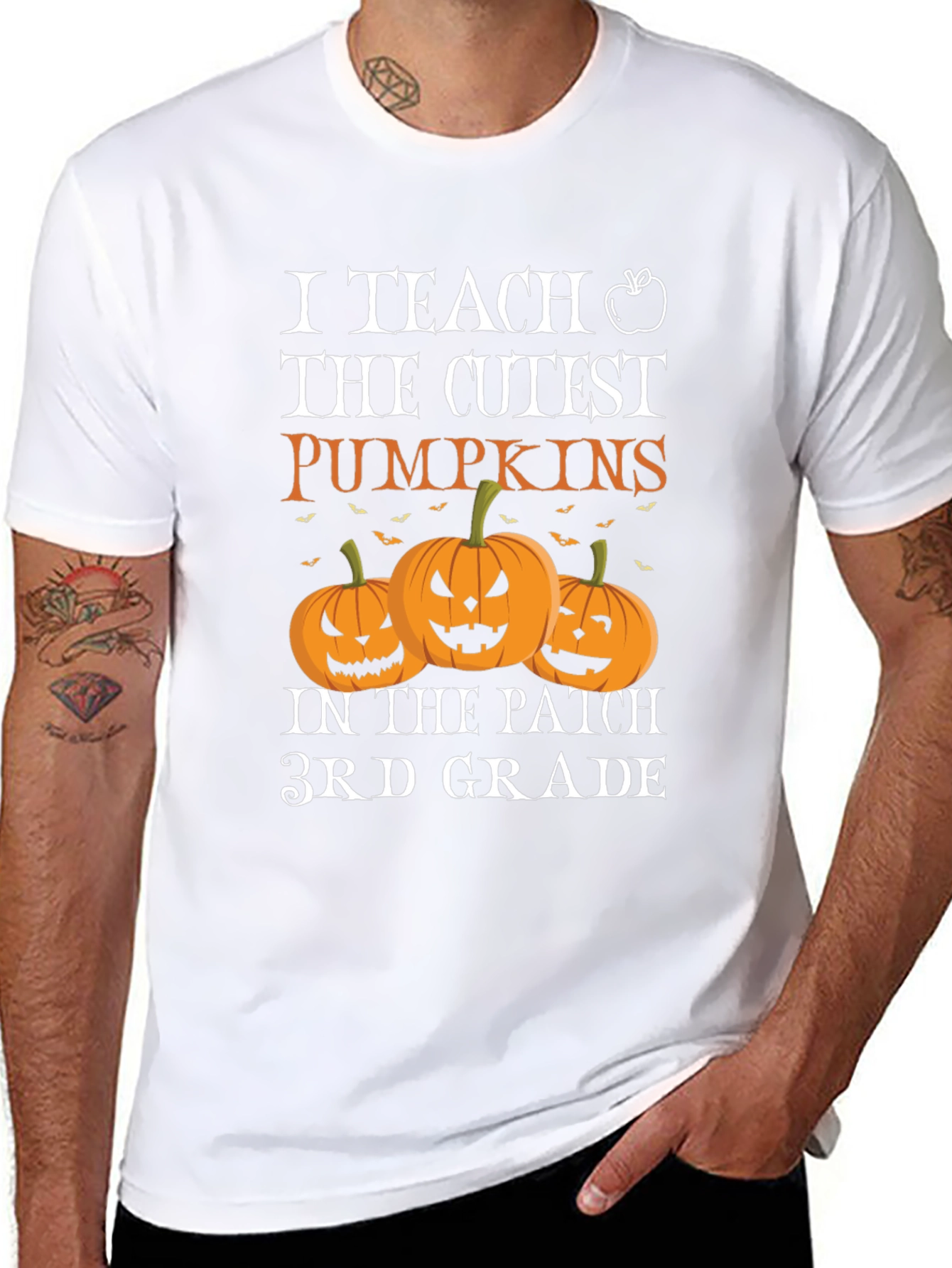 Cute Pumpkins 3rd Grade Teacher Halloween T-Shirt