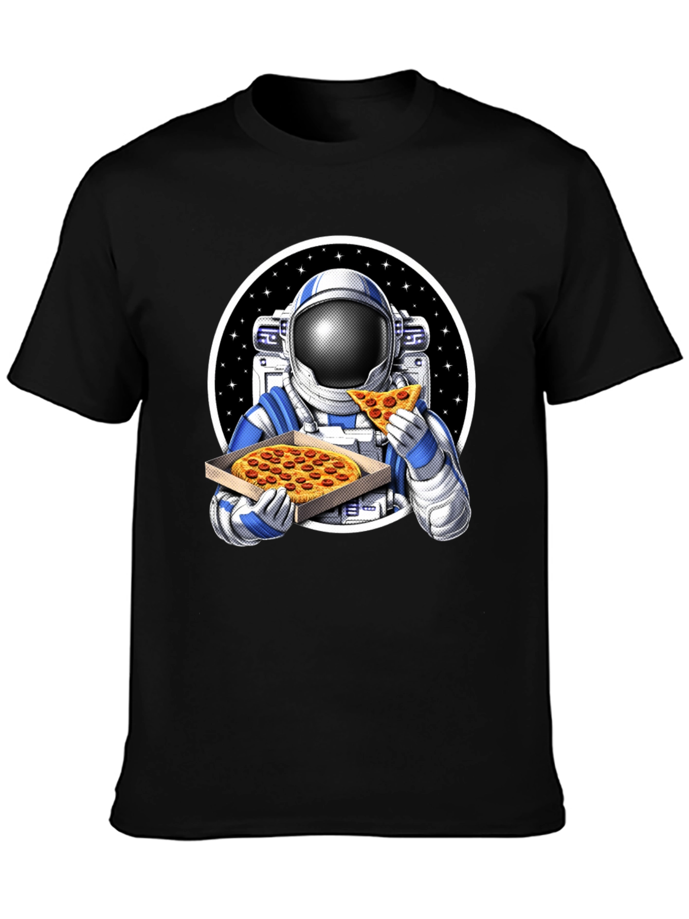 Astronaut Pizza Graphic Tee - Space Foodie T-Shirt