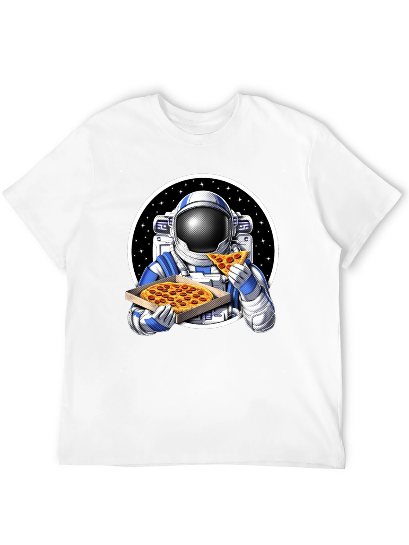 Astronaut Pizza Graphic Tee - Space Foodie T-Shirt