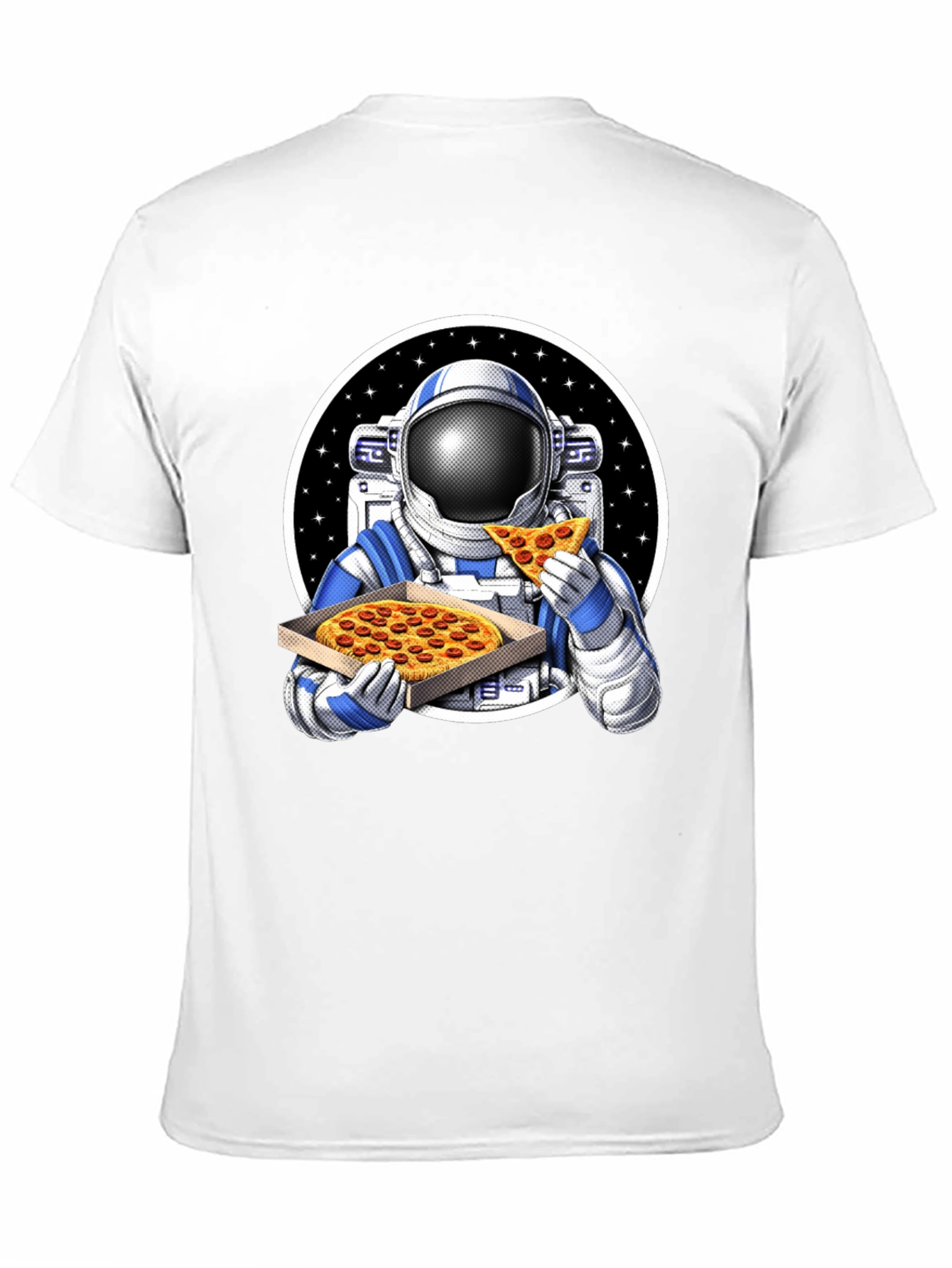 Astronaut Pizza Graphic Tee - Space Foodie T-Shirt
