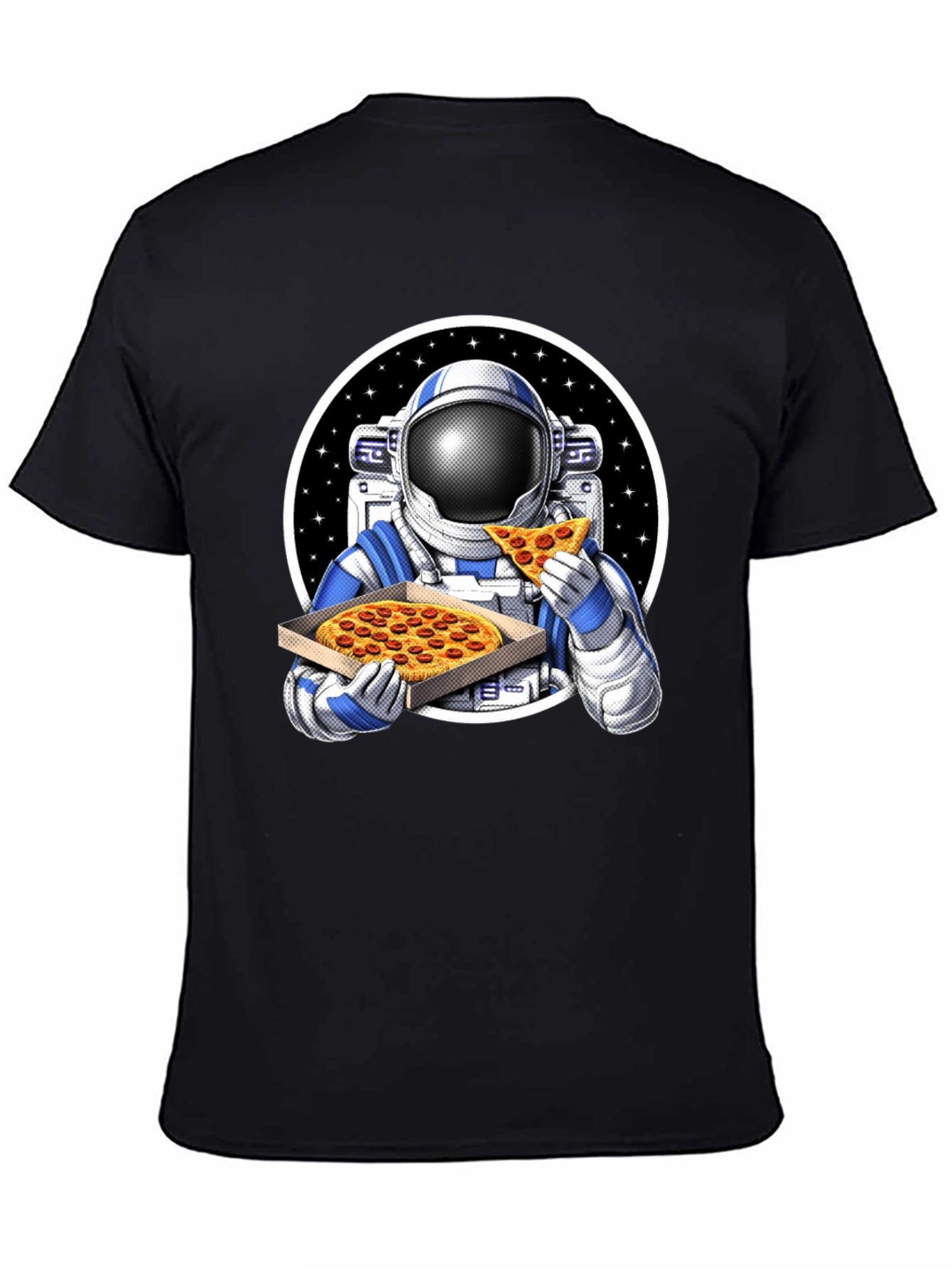 Astronaut Pizza Graphic Tee - Space Foodie T-Shirt