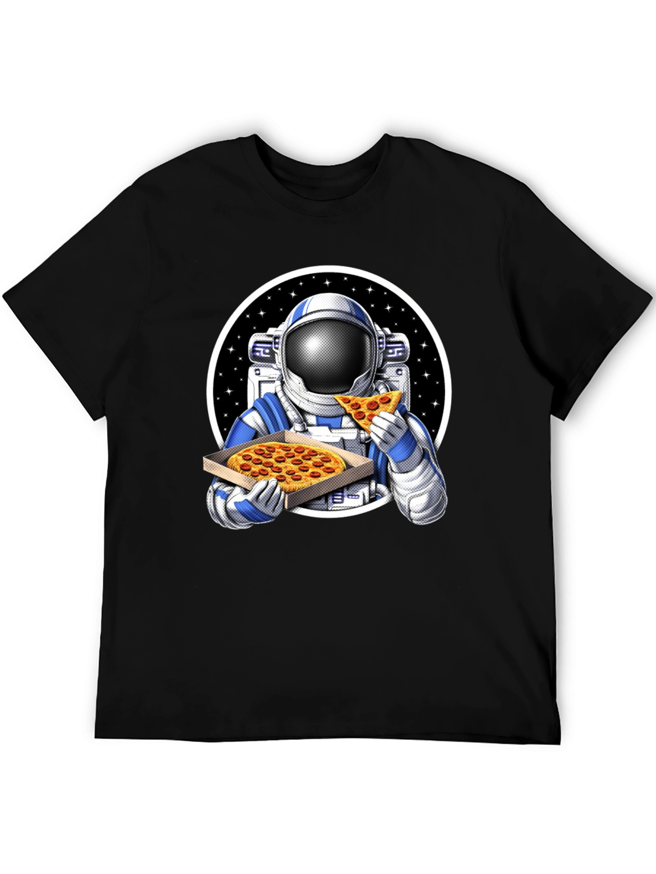 Astronaut Pizza Graphic Tee - Space Foodie T-Shirt