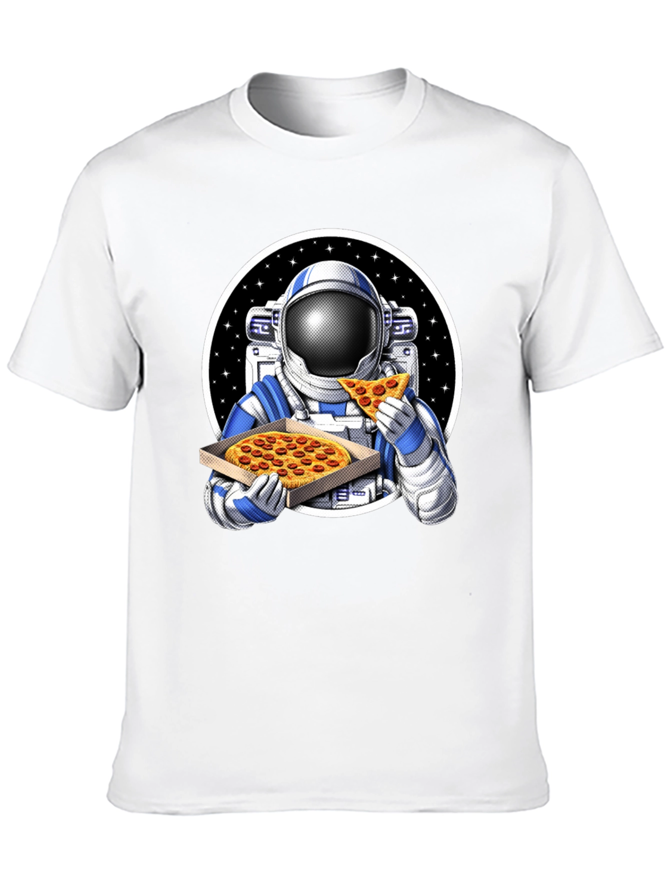 Astronaut Pizza Graphic Tee - Space Foodie T-Shirt