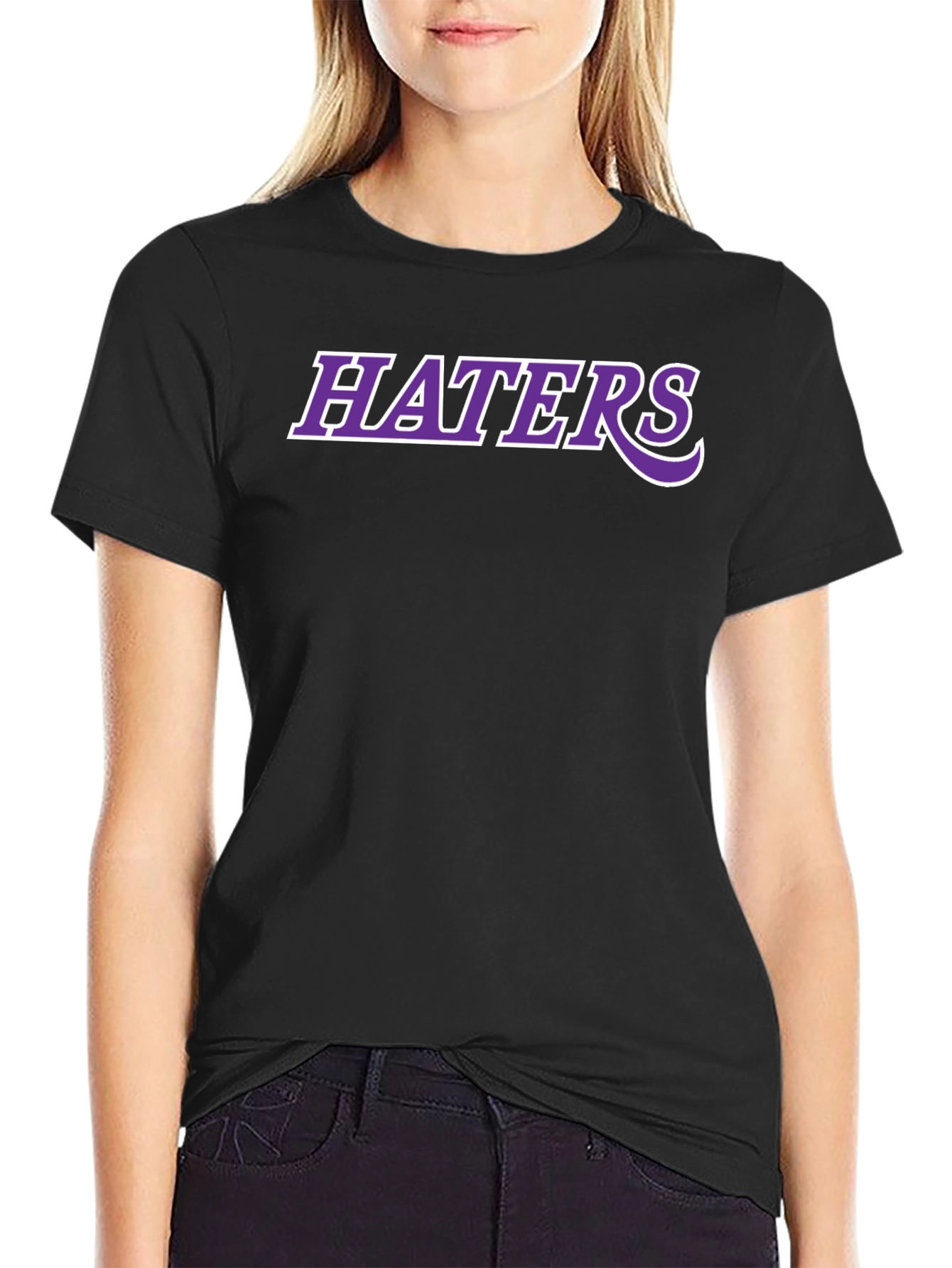 Haters Tee -  Purple and White Graphic Print