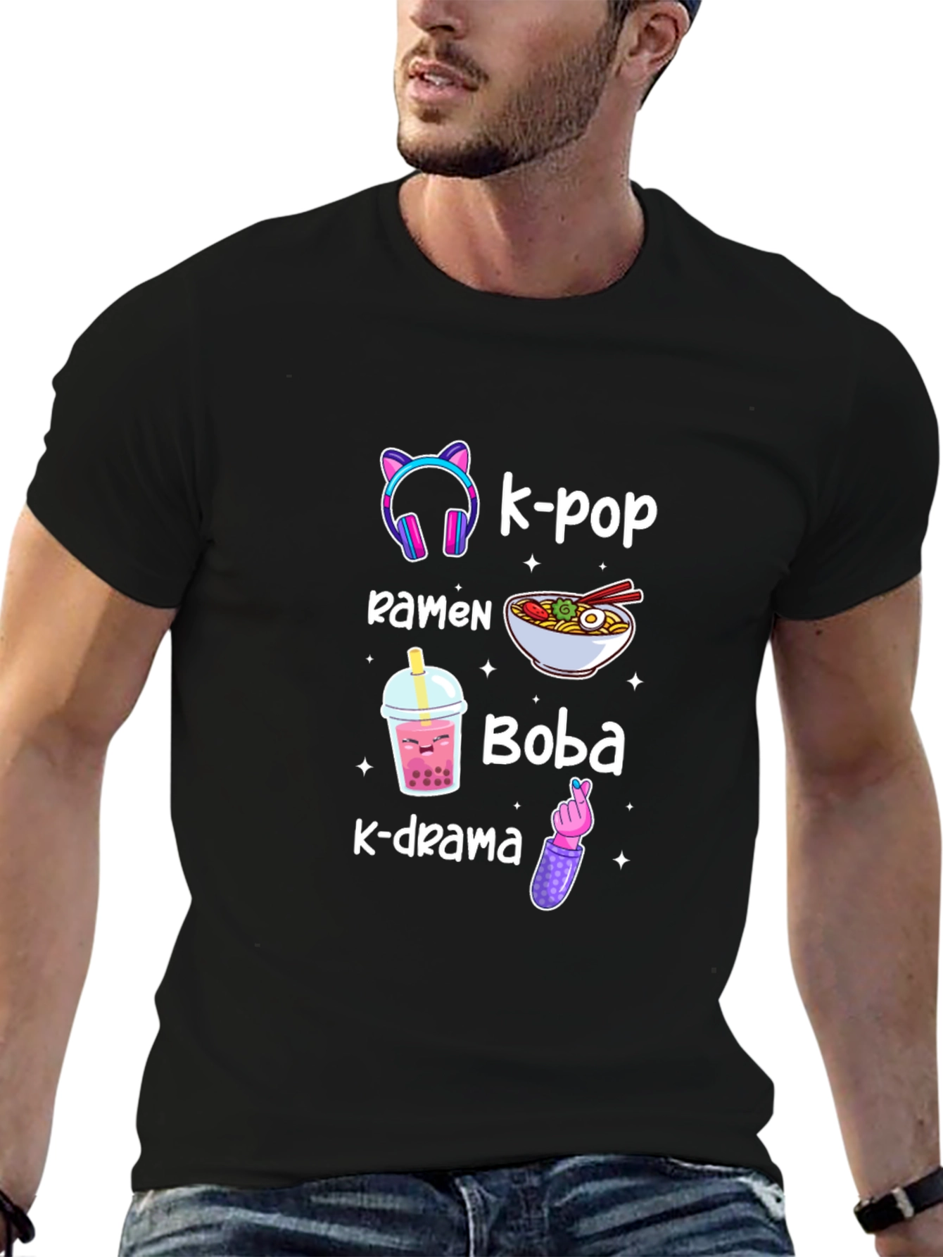 K-Pop Ramen and Boba Graphic Tee