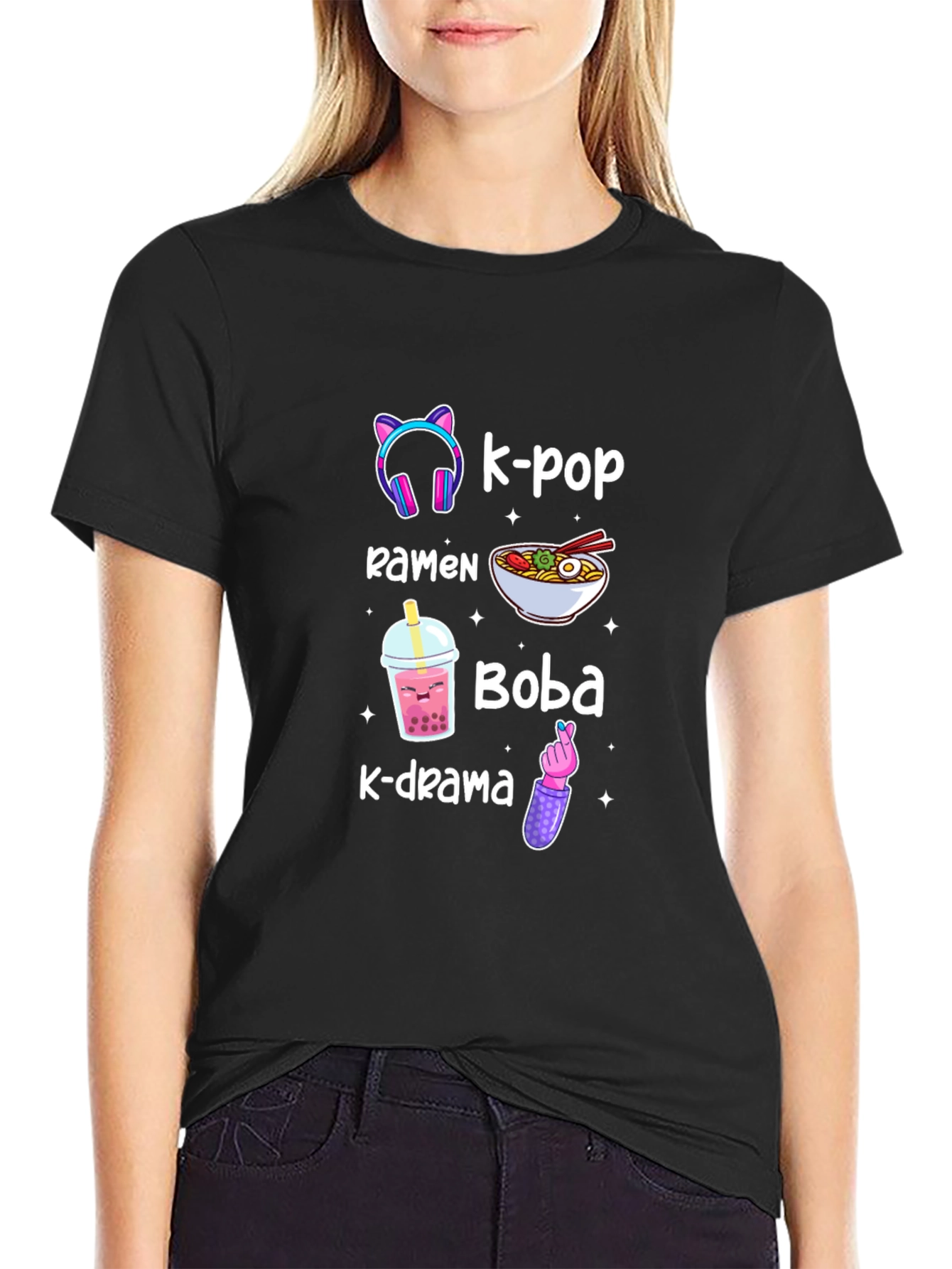 K-Pop Ramen and Boba Graphic Tee