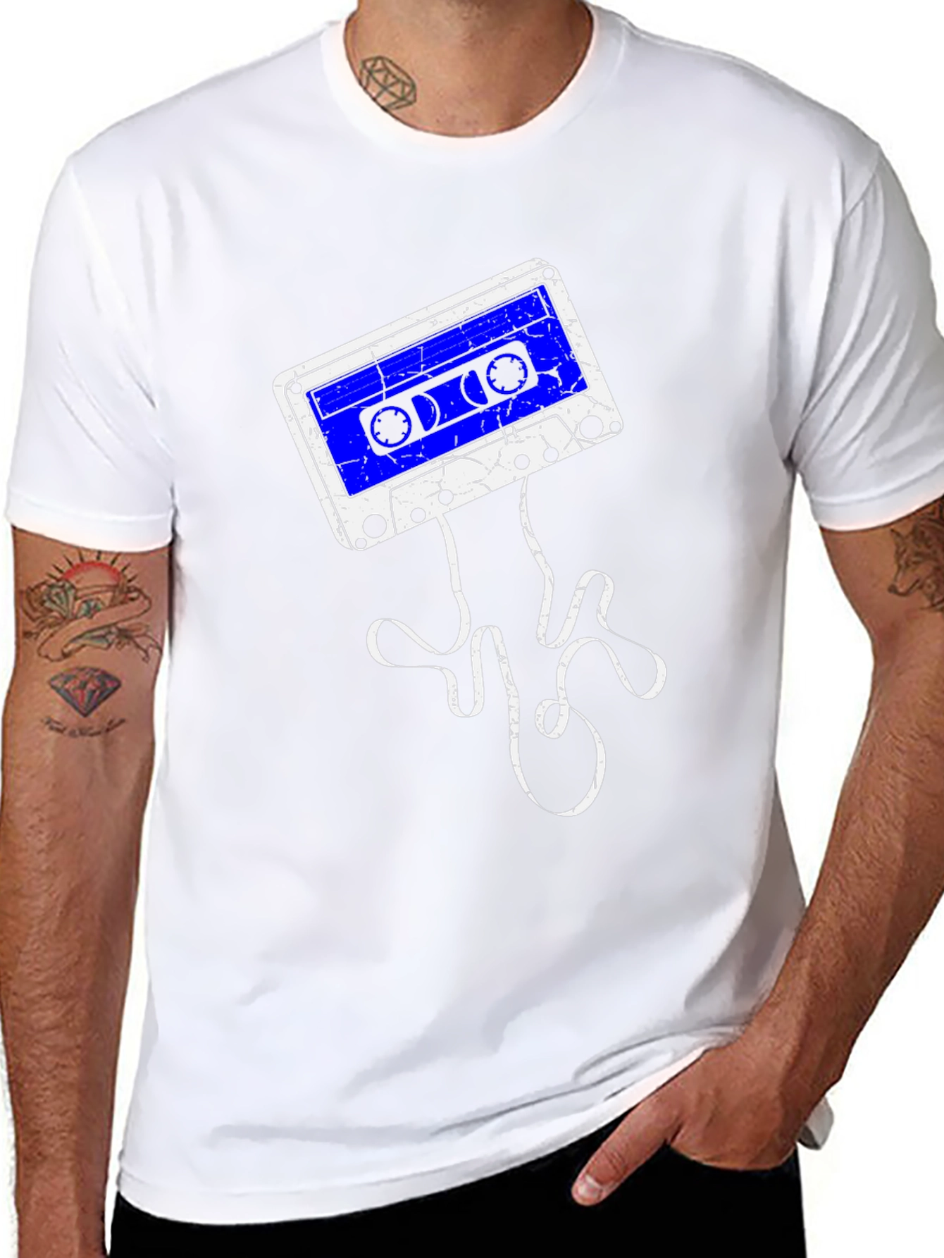 Retro Cassette Tape Graphic T-Shirt - Black