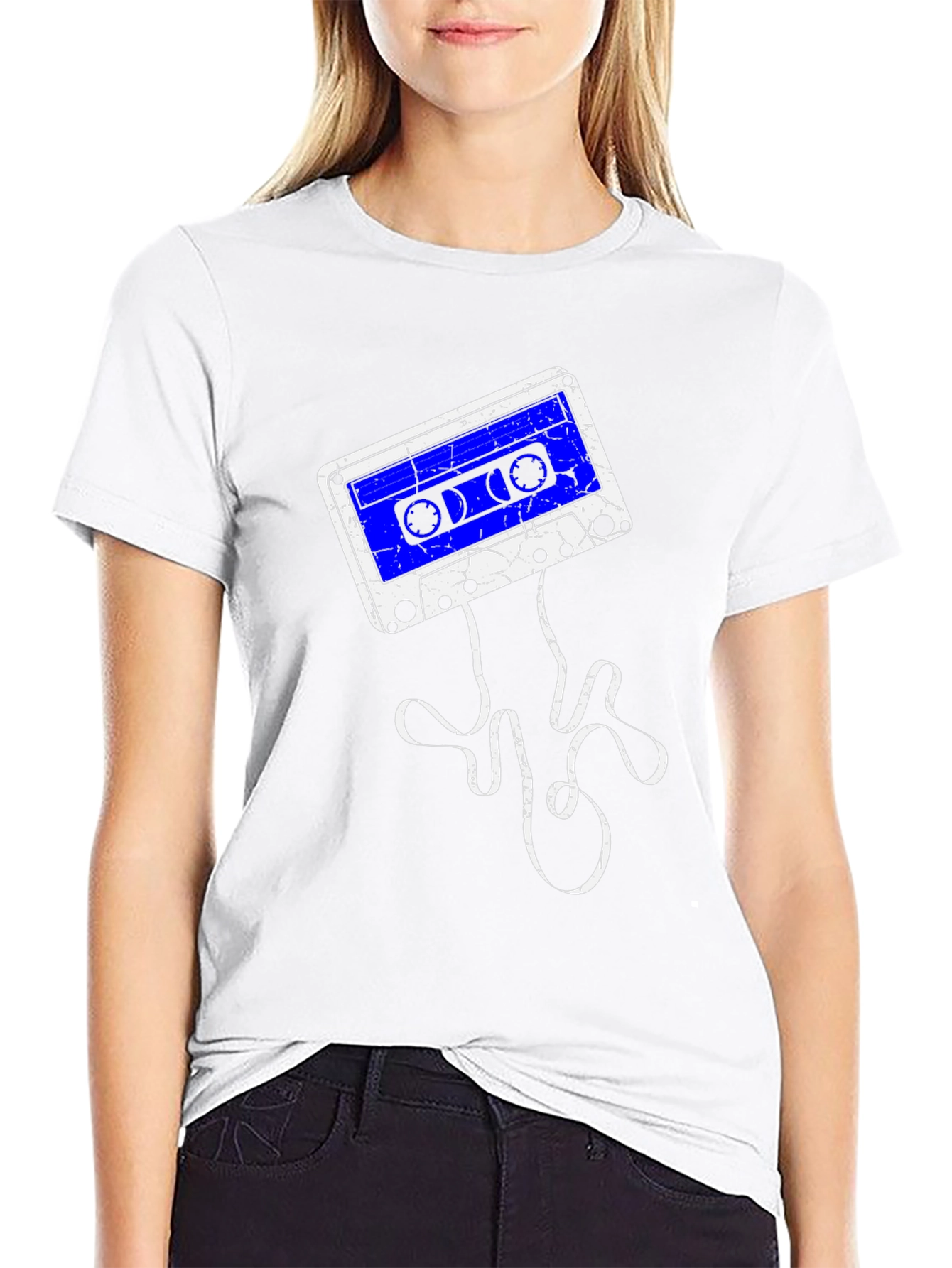 Retro Cassette Tape Graphic T-Shirt - Black