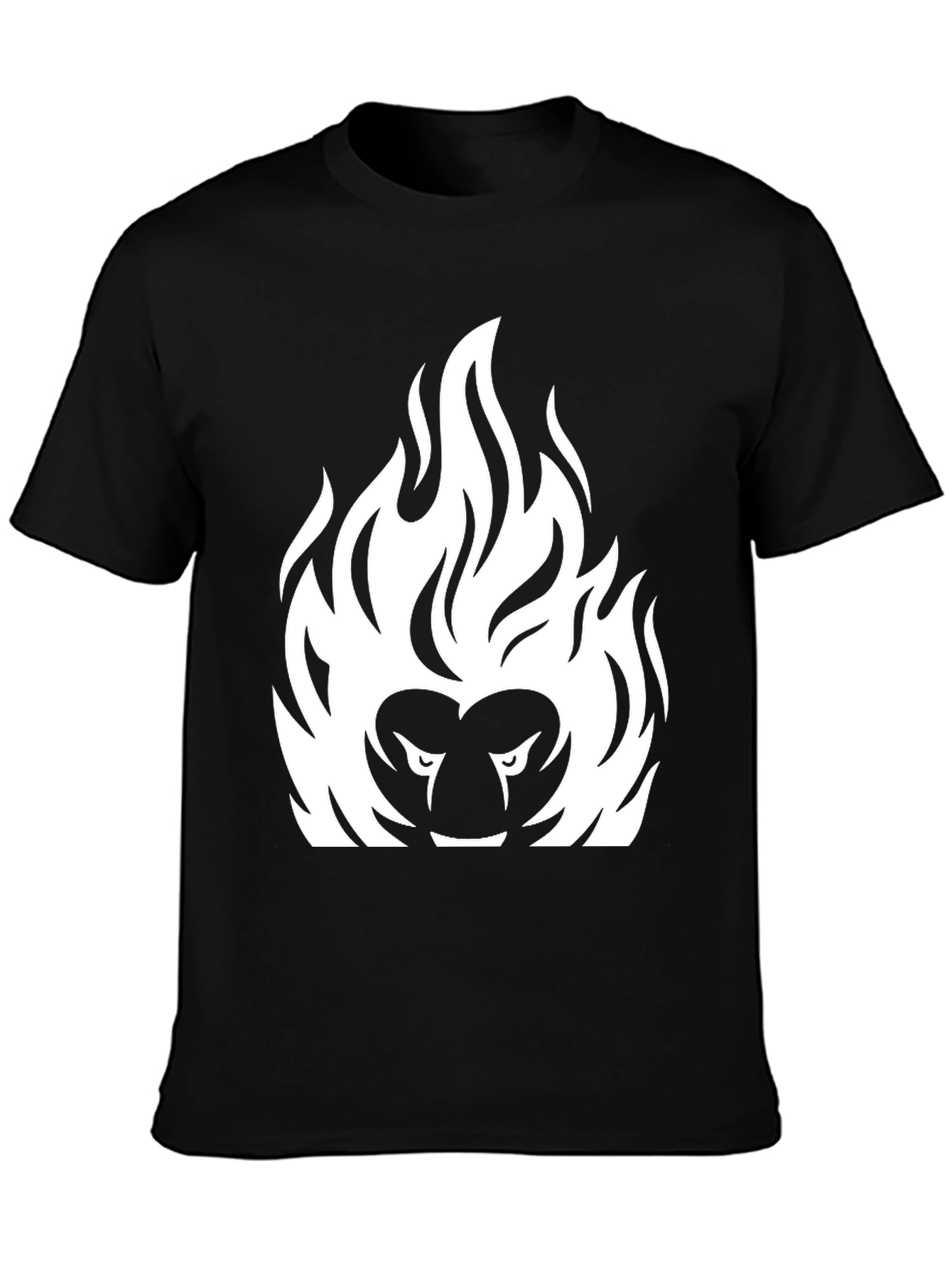 Fiery Lion Graphic Tee - Bold Black T-Shirt