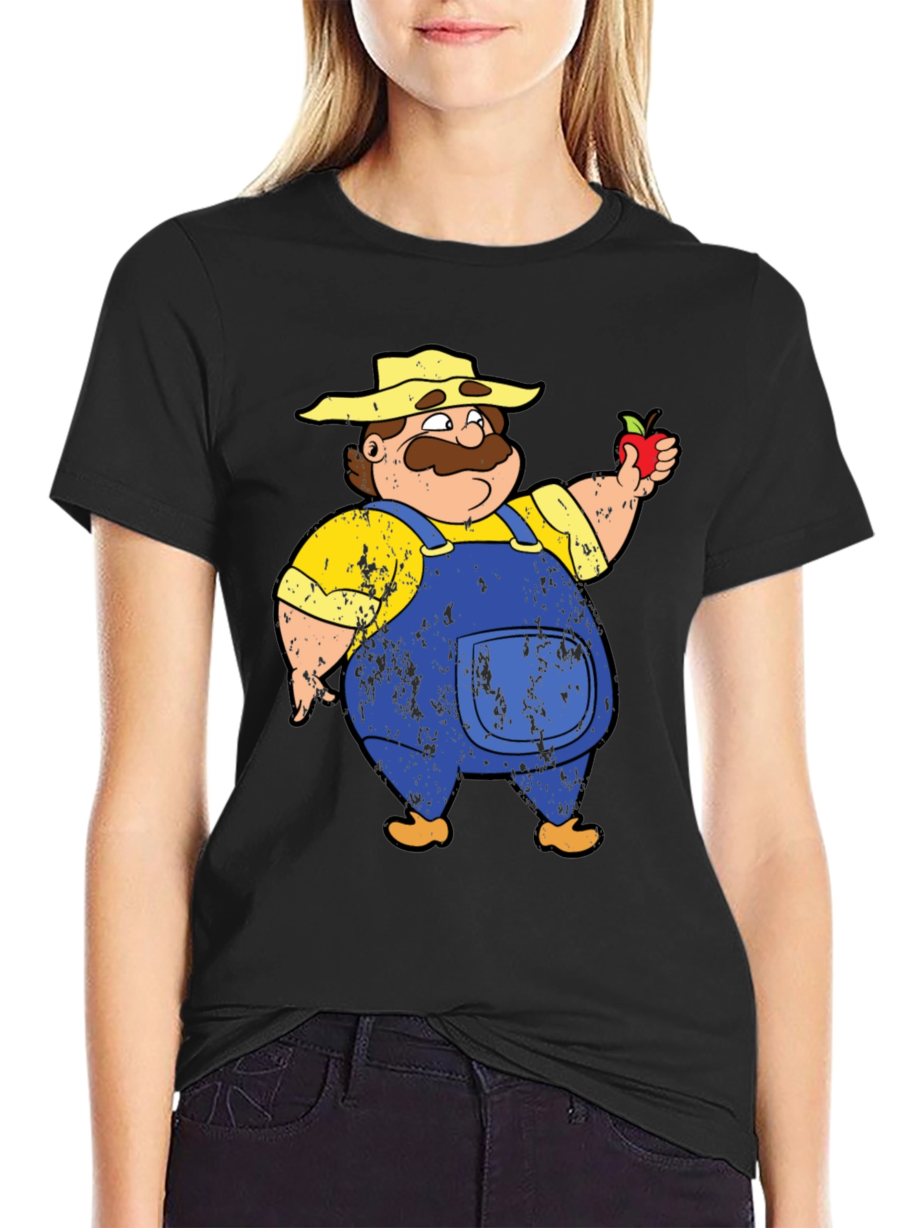 Cartoon Farmer Graphic T-Shirt