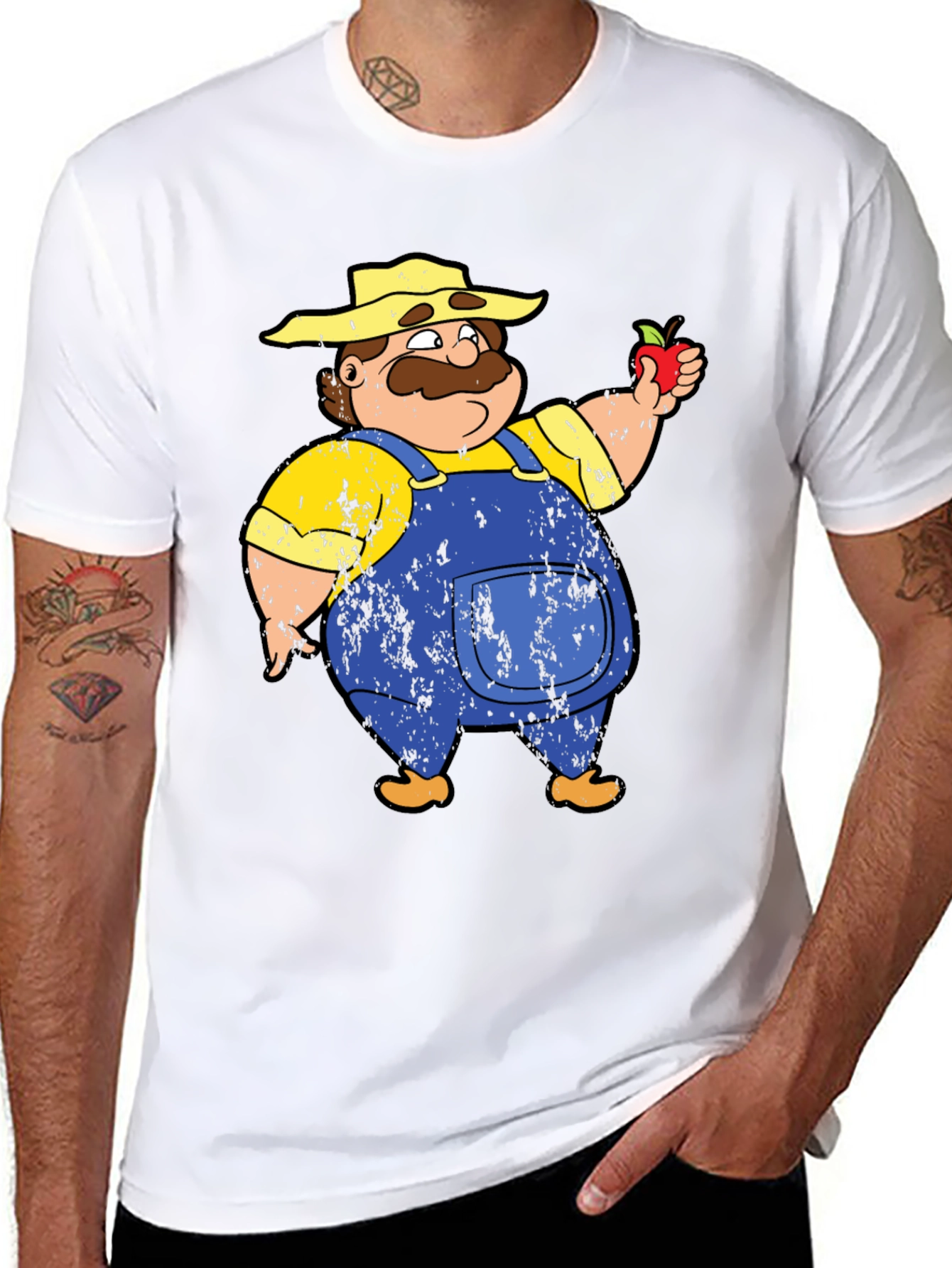 Cartoon Farmer Graphic T-Shirt