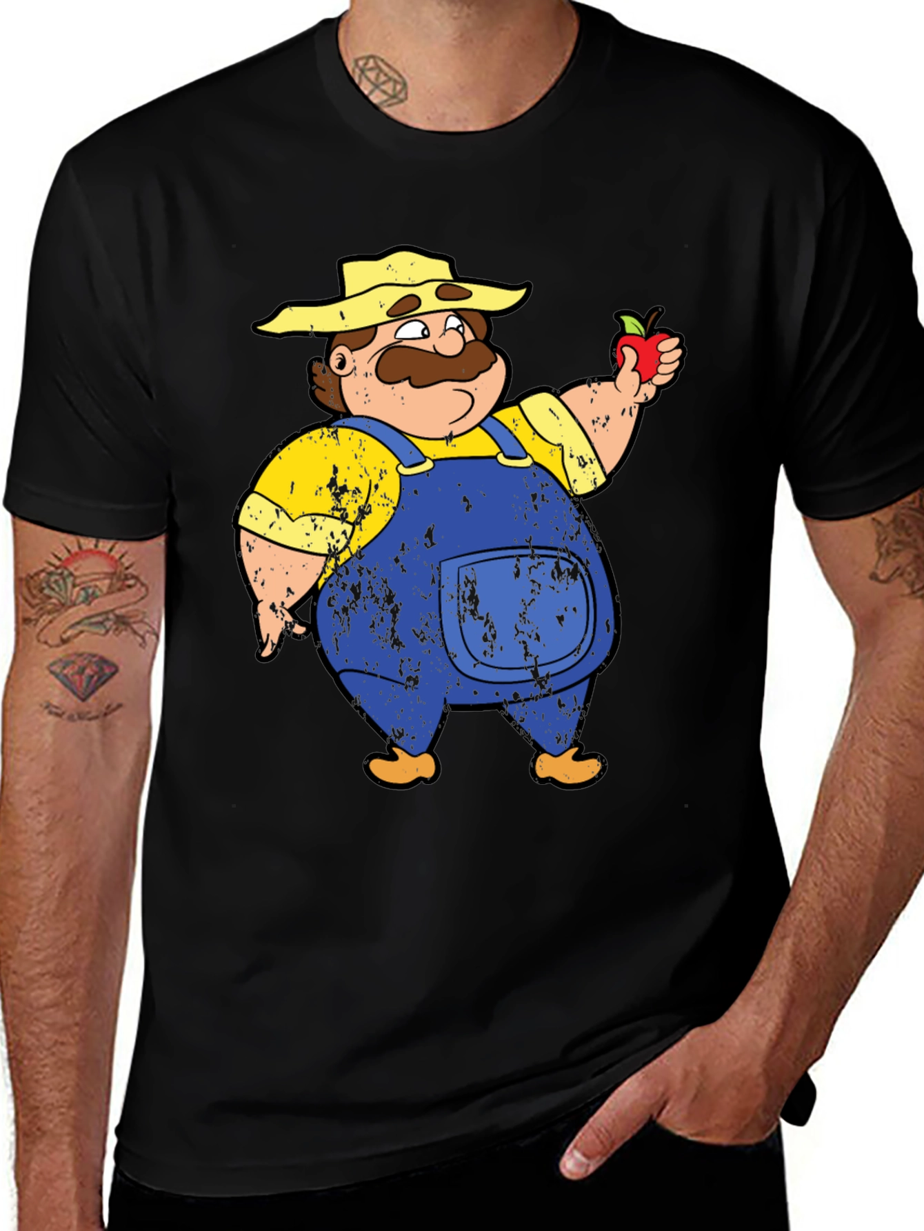 Cartoon Farmer Graphic T-Shirt