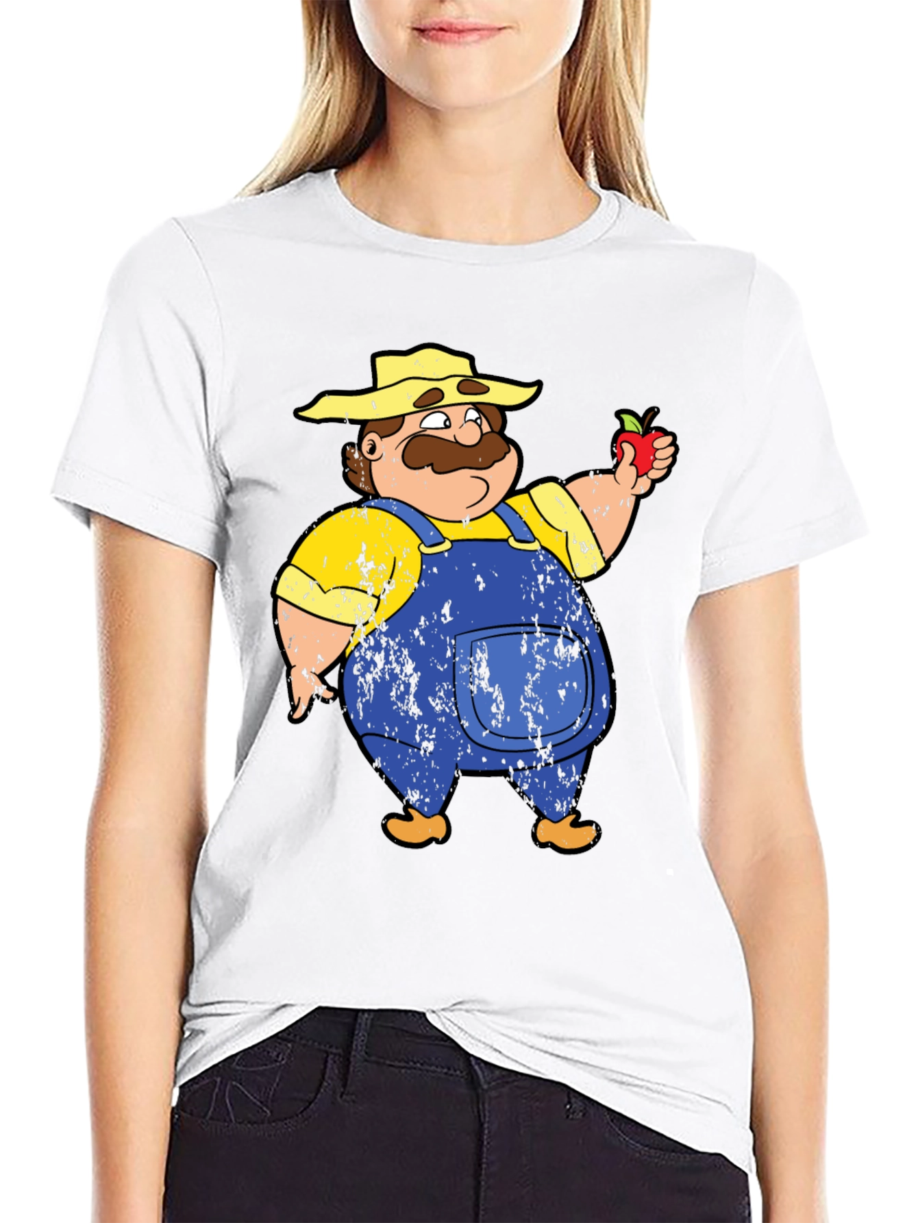 Cartoon Farmer Graphic T-Shirt