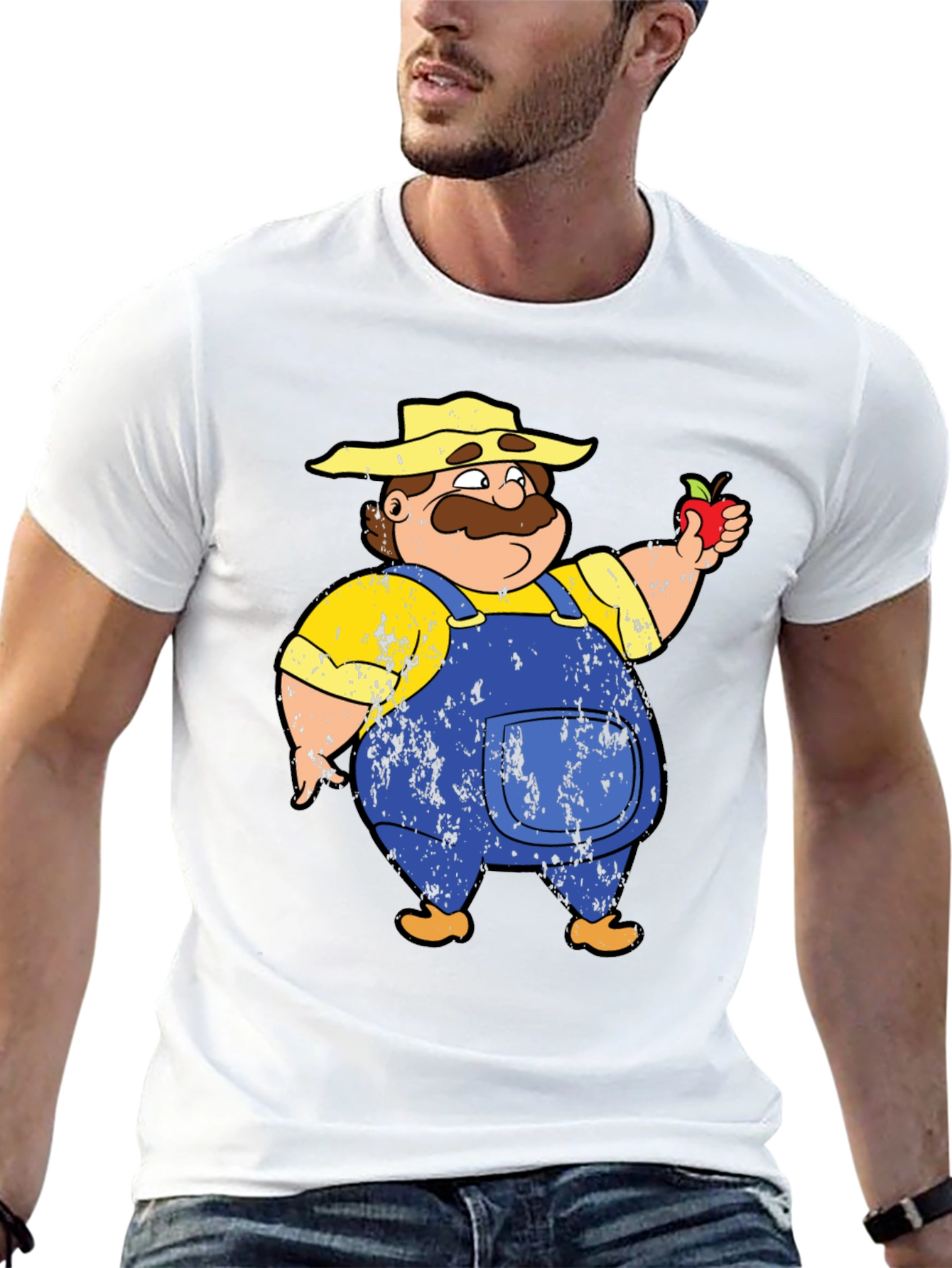 Cartoon Farmer Graphic T-Shirt