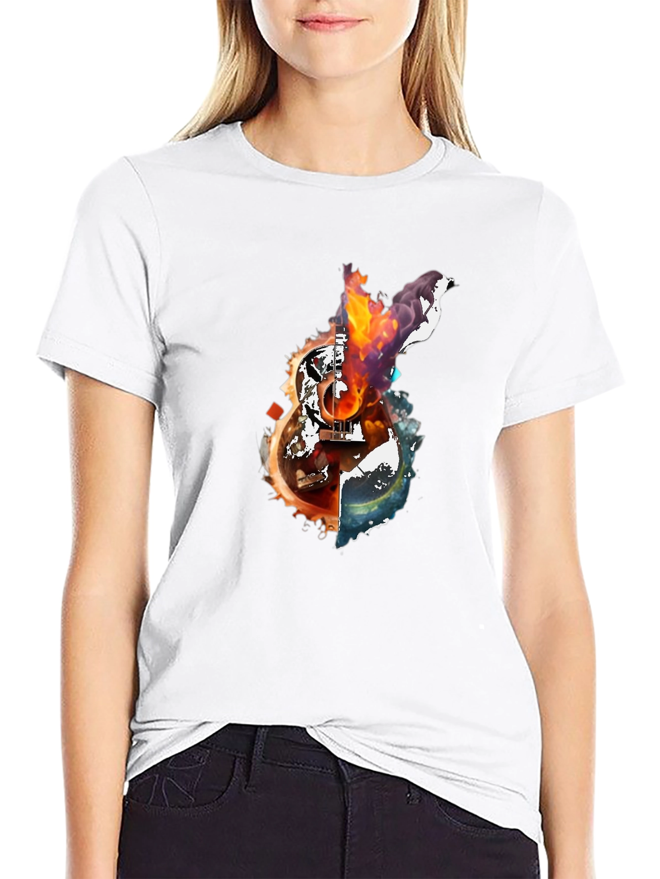 Fiery Guitar Graphic Tee
