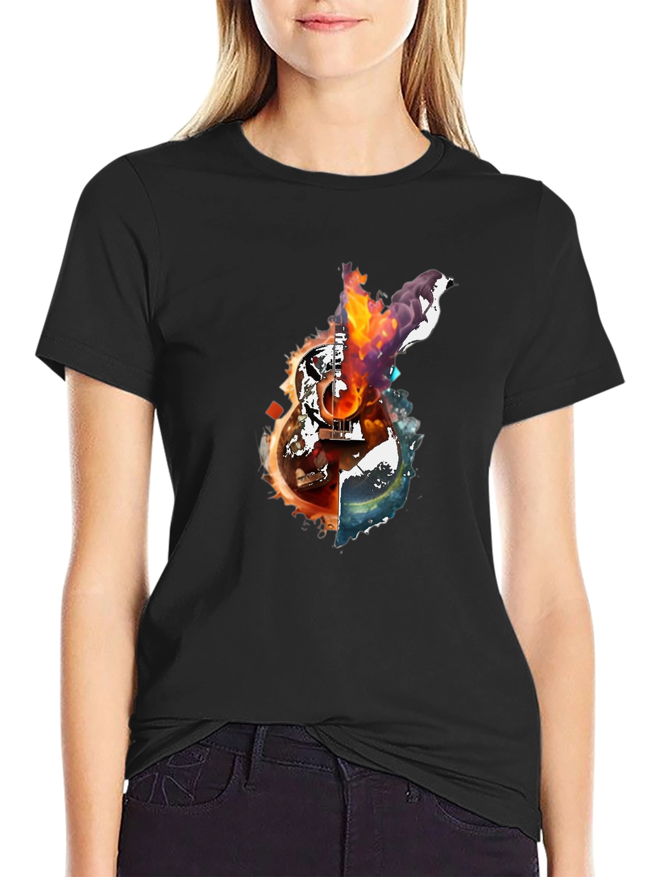 Fiery Guitar Graphic Tee