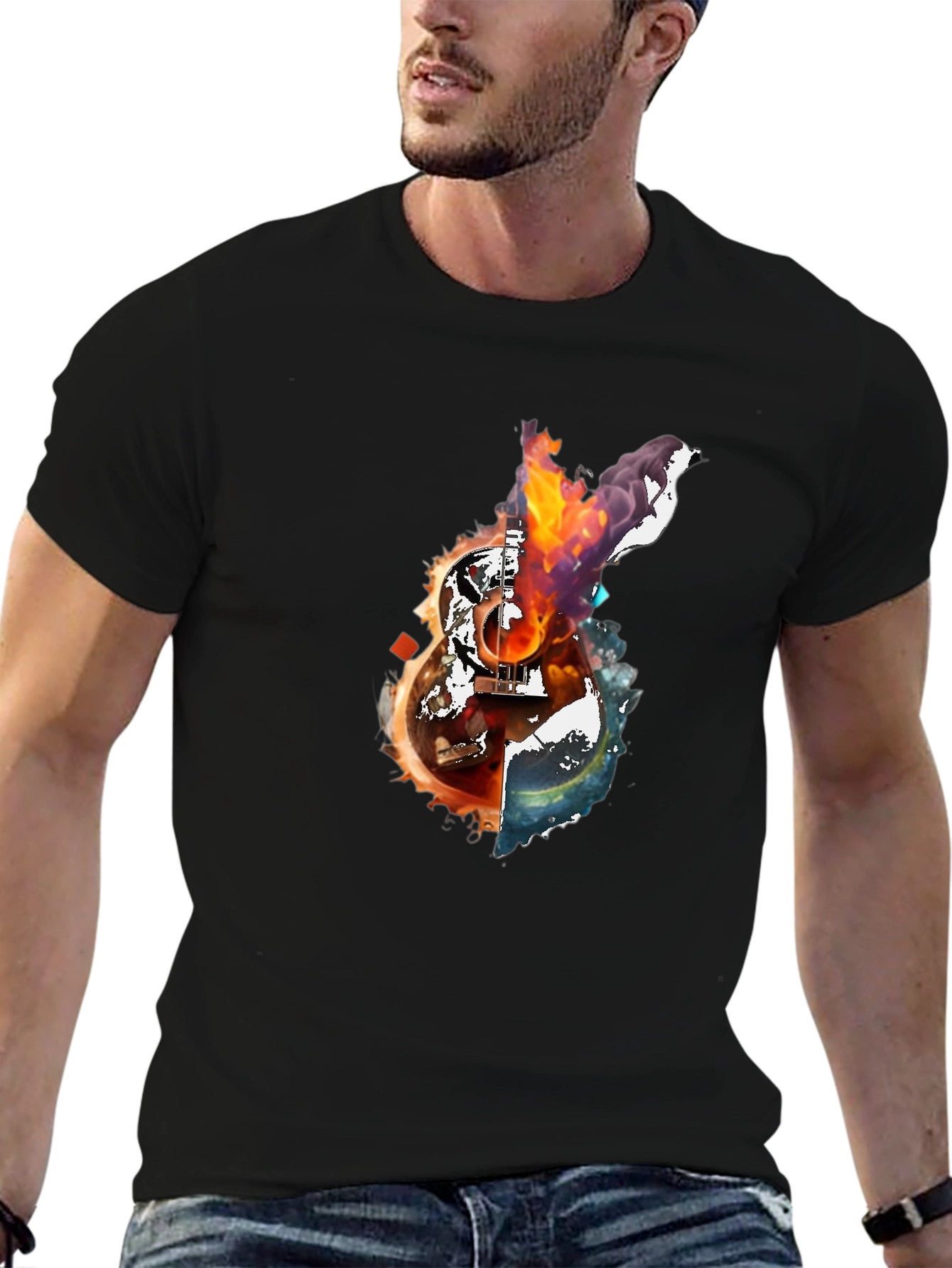 Fiery Guitar Graphic Tee