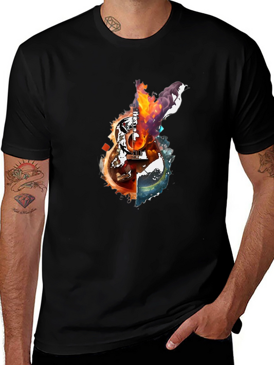 Fiery Guitar Graphic Tee
