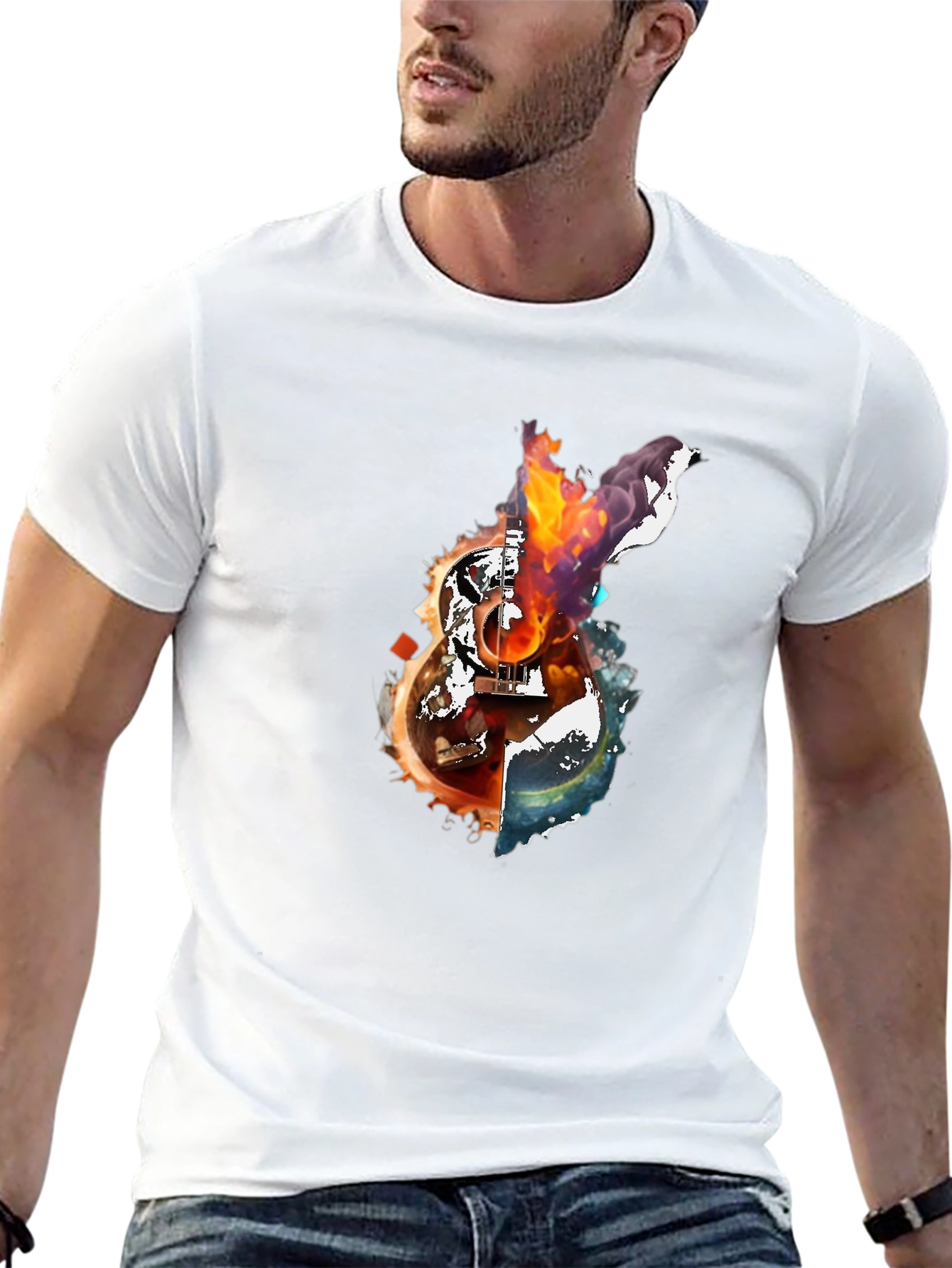 Fiery Guitar Graphic Tee