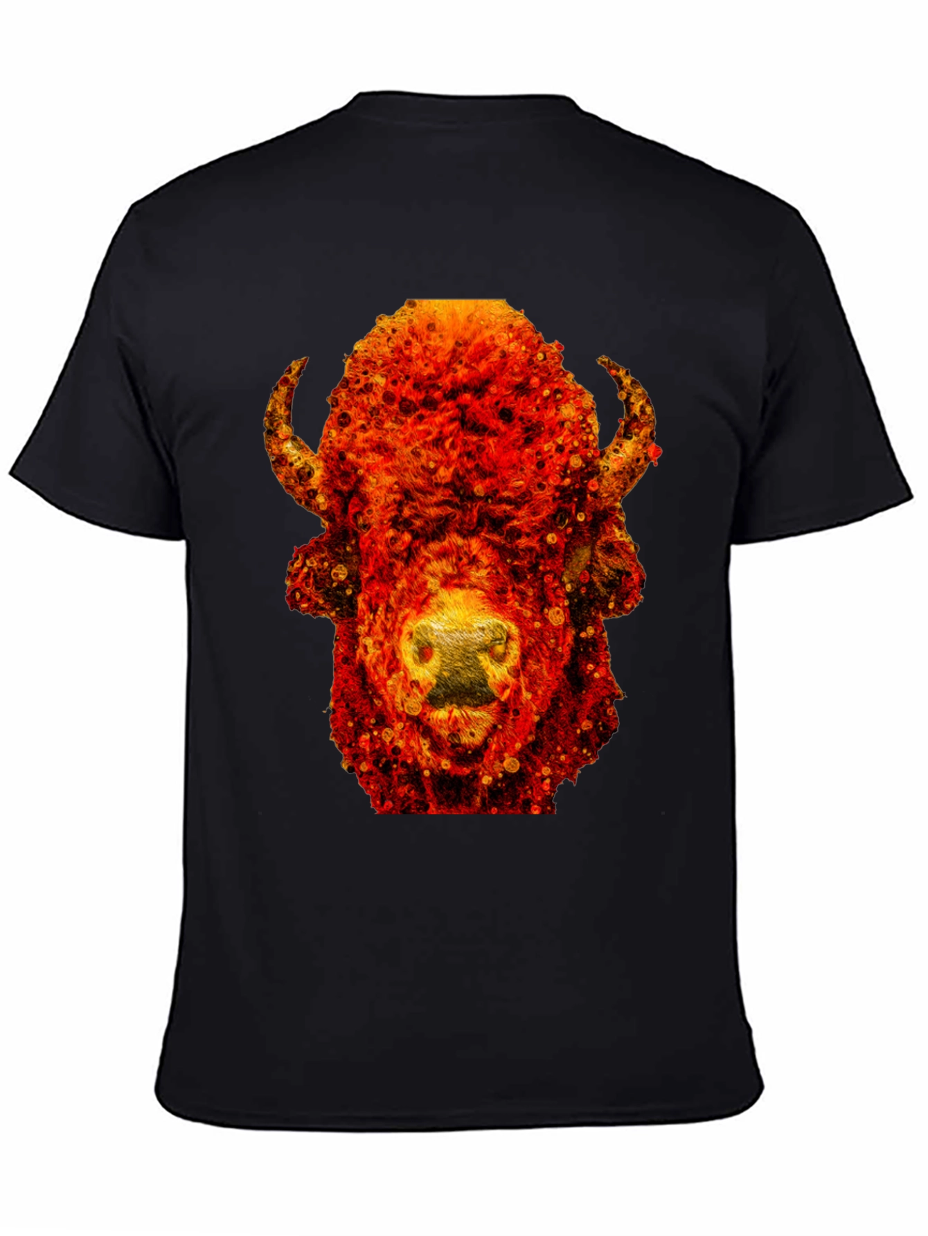 Fiery Bison Graphic Tee - Cool Animal Print T-Shirt