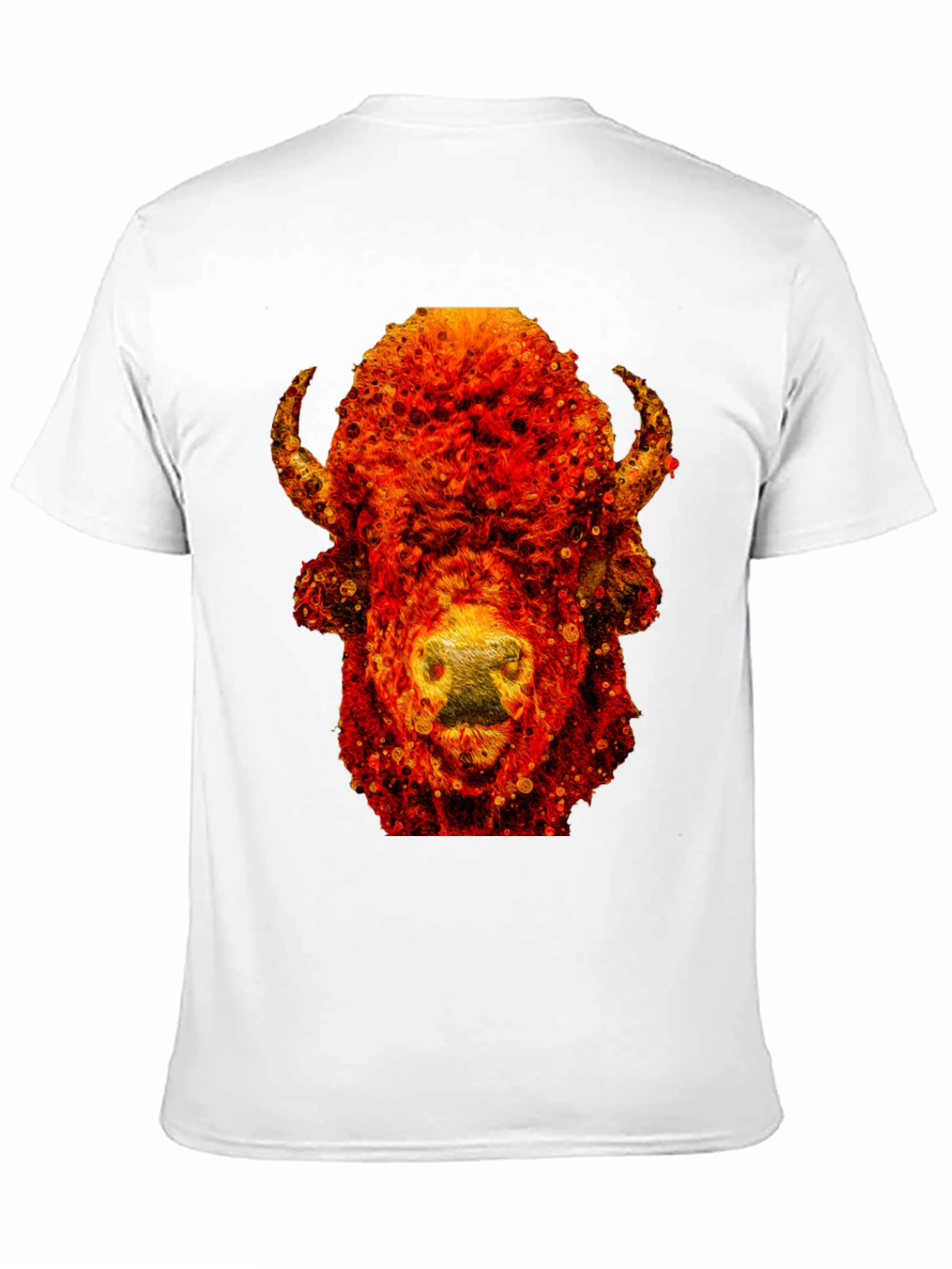 Fiery Bison Graphic Tee - Cool Animal Print T-Shirt