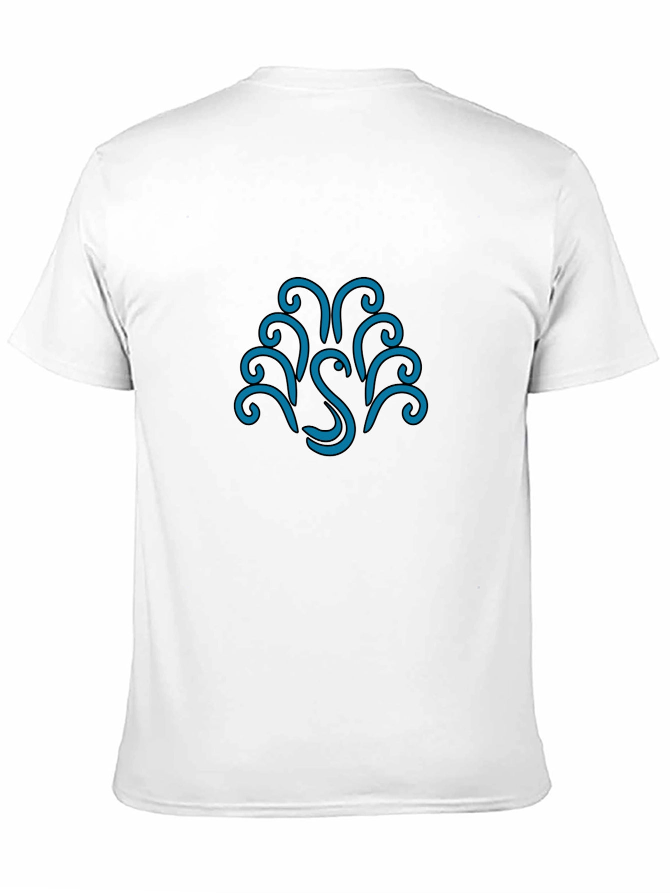 Stylish Black Tee with Abstract Swan Design