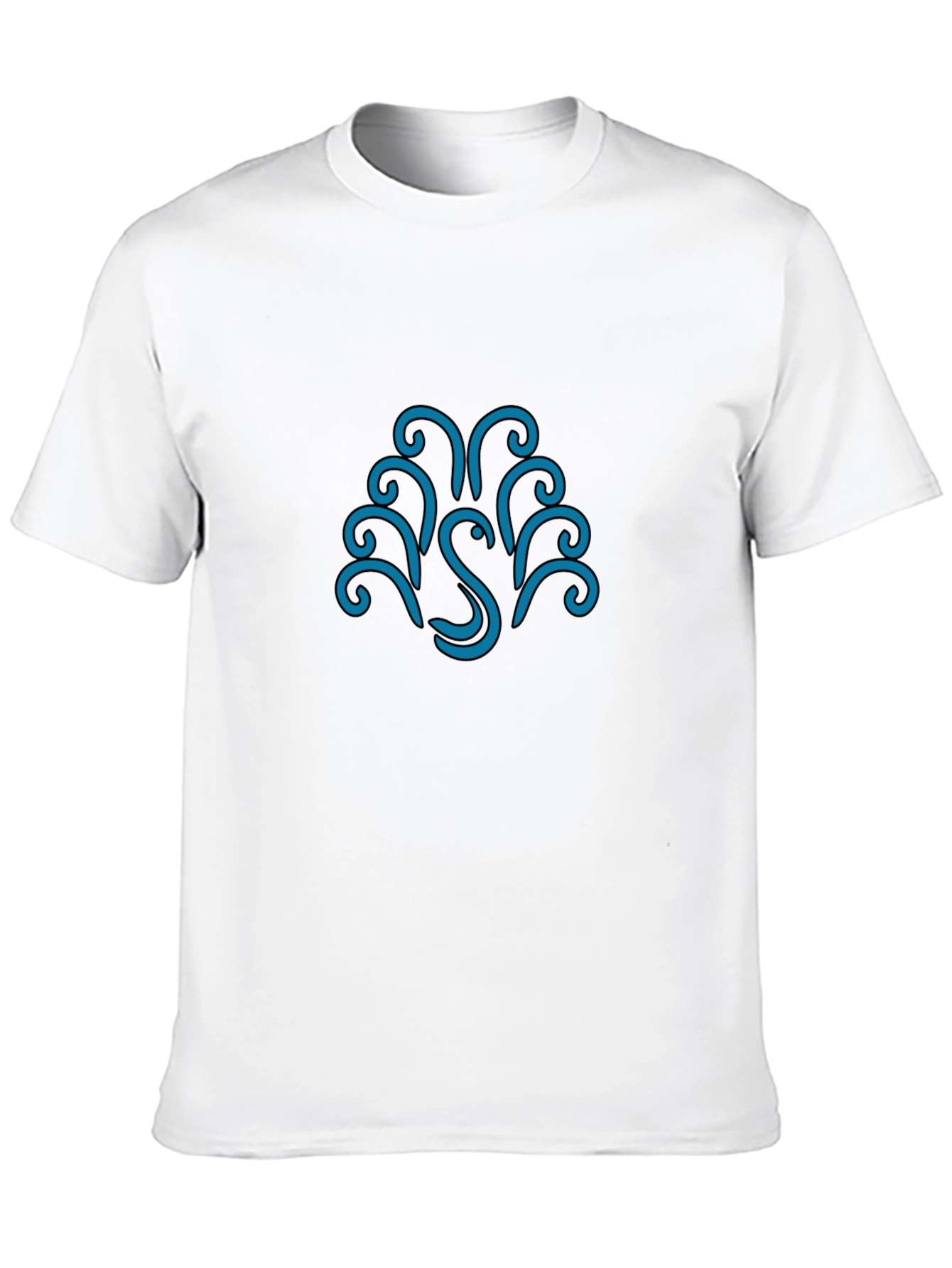 Stylish Black Tee with Abstract Swan Design