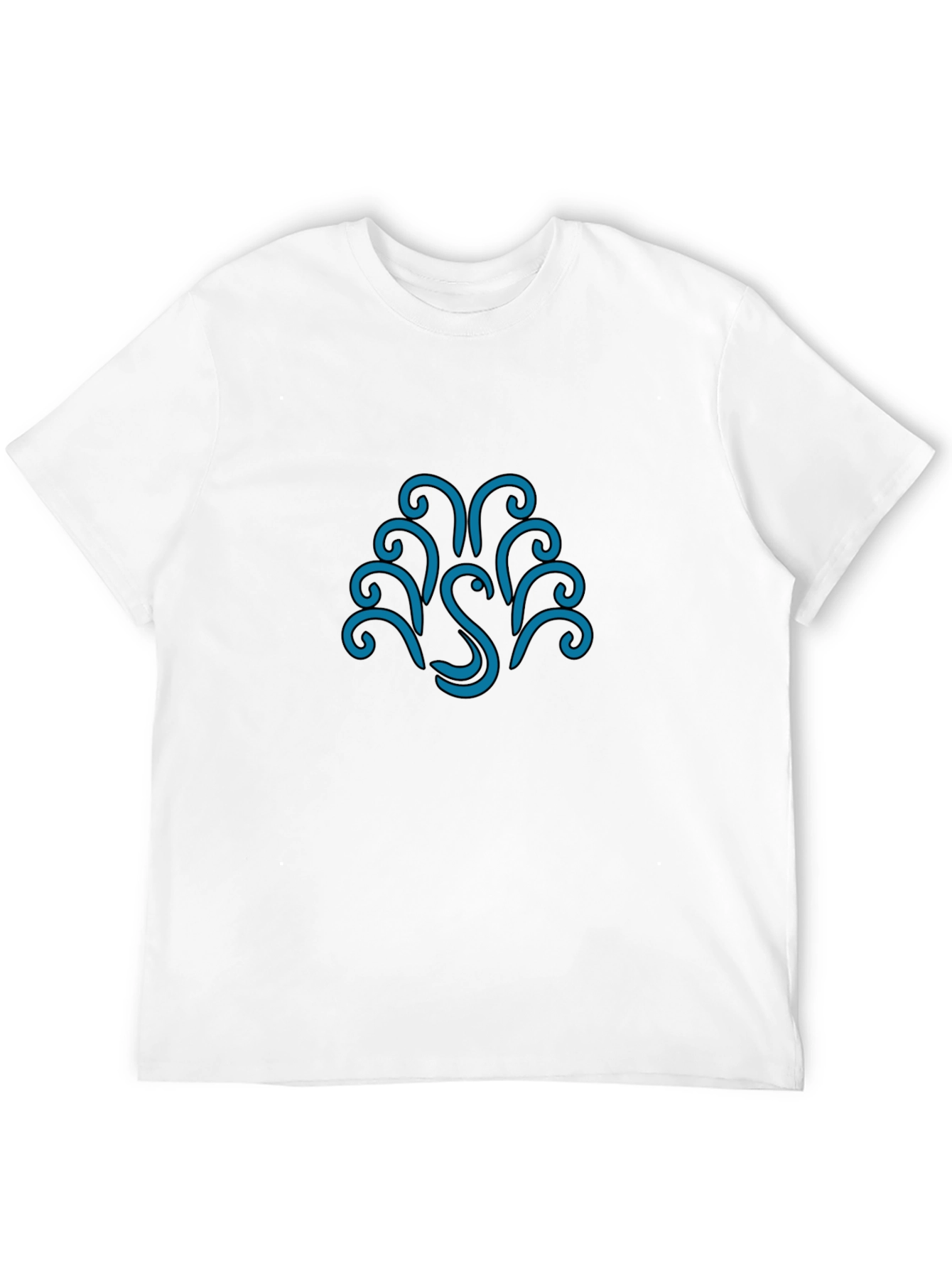 Stylish Black Tee with Abstract Swan Design