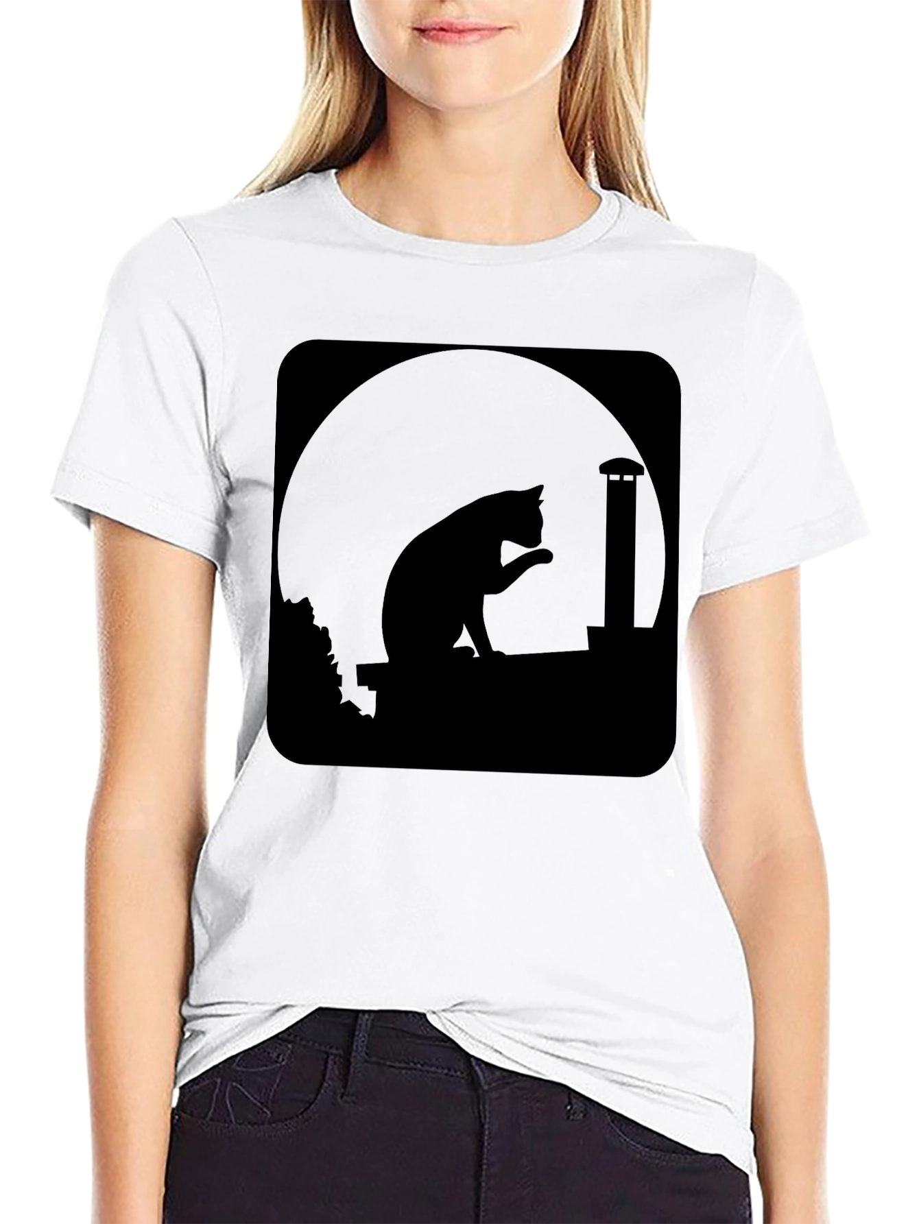 Midnight Cat Silhouette T-Shirt