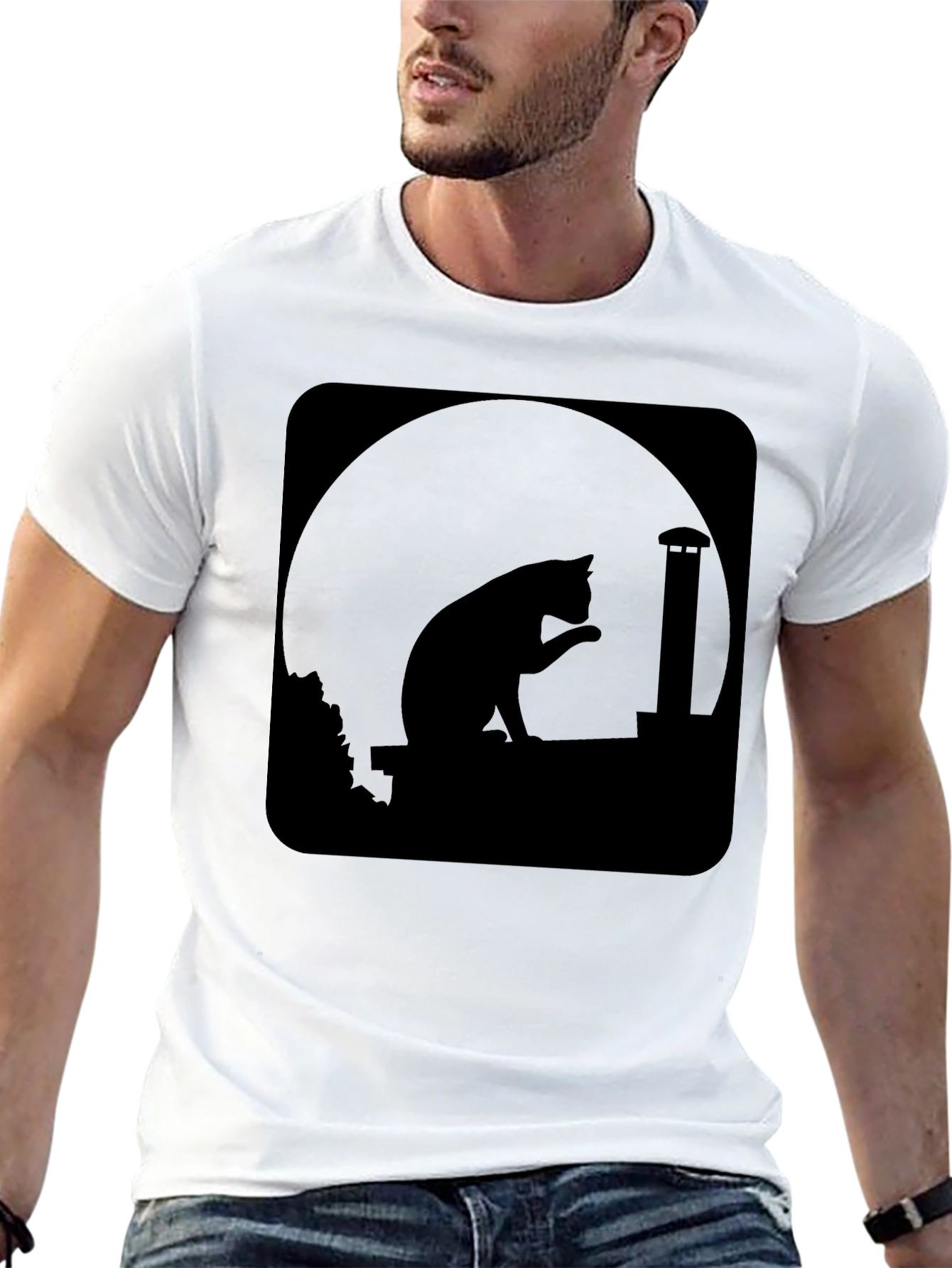 Midnight Cat Silhouette T-Shirt