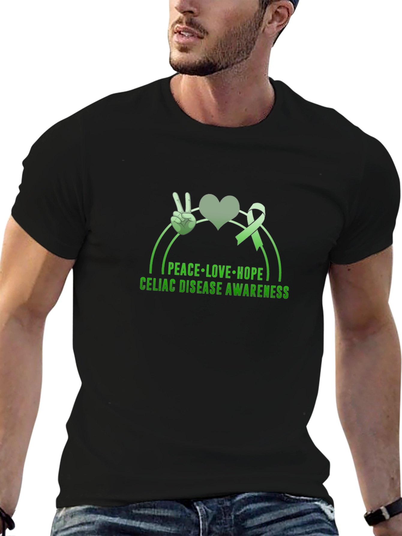 Celiac Disease Awareness T-Shirt Peace Love Hope
